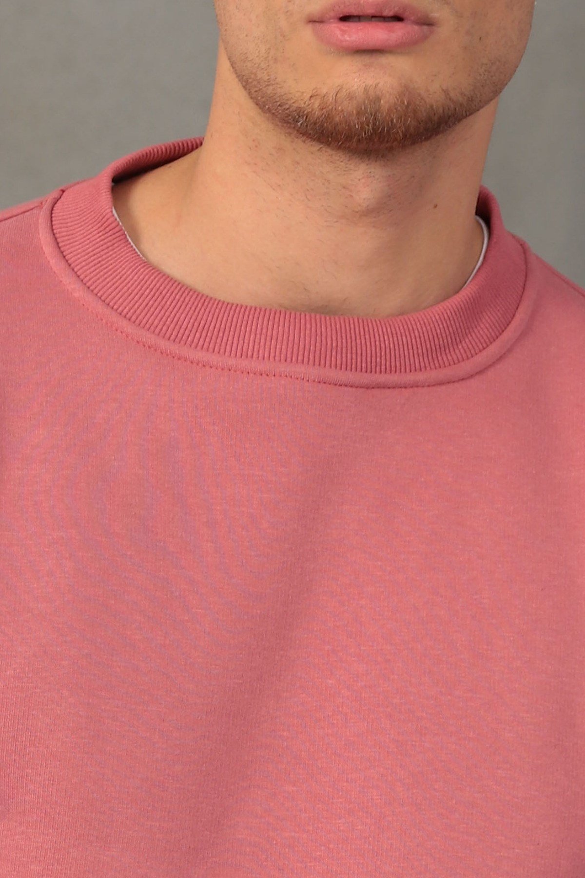 Unisex Relax Fit Rahat Kesim Pamuklu Yumuşak Dokulu İçi Polarlı Basic Bisiklet Yaka Sweatshirt