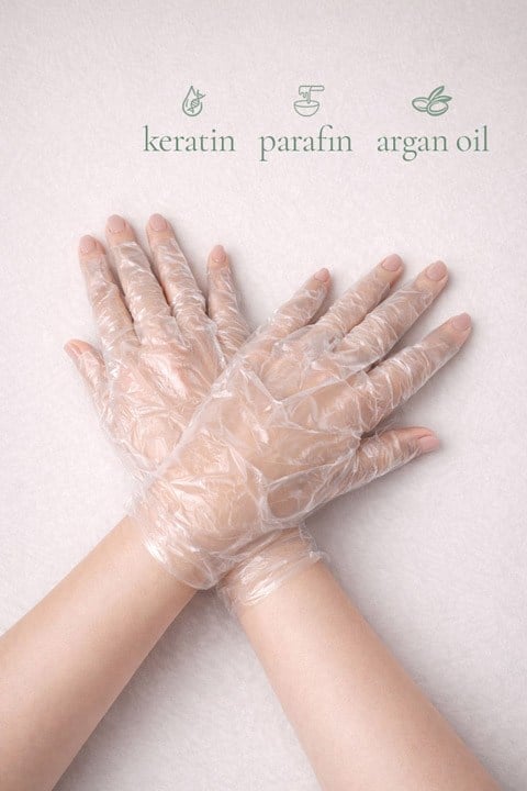 Argan Cure Manikür Kremli Bakım Eldiveni  | Argan Yağı & Keratin İçerikli Nemlendirici El Bakım Eldiveni