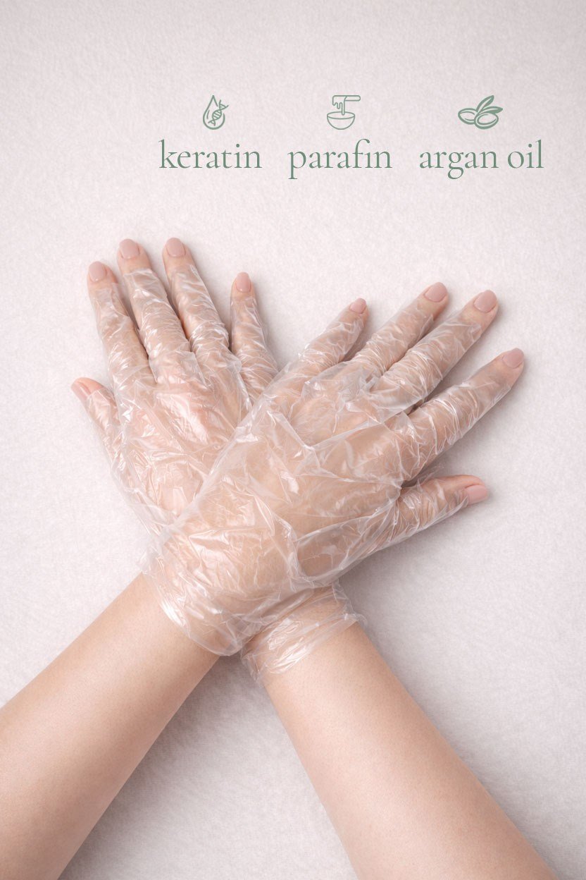 Argan Cure Manikür Kremli Bakım Eldiveni  | Argan Yağı & Keratin İçerikli Nemlendirici El Bakım Eldiveni