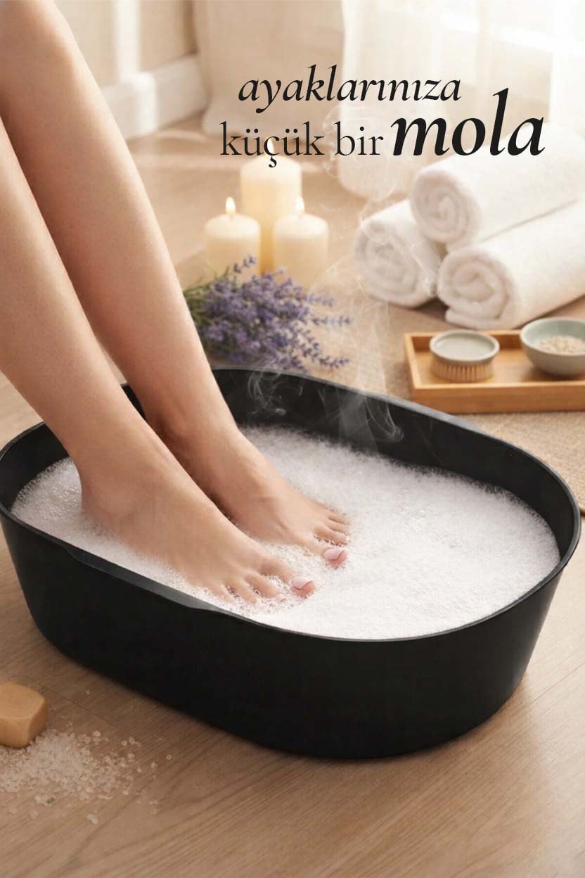 Pedikür Spa Ayak Leğeni – Evde Spa Konforu, Gold Renk, Sehpasız
