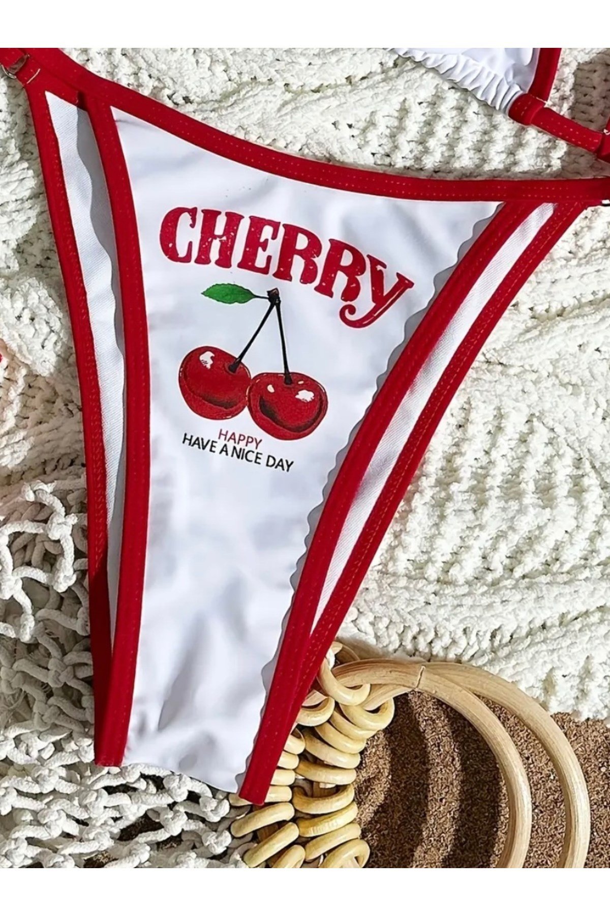 Bellegance cherry bikini takımı 3’lü