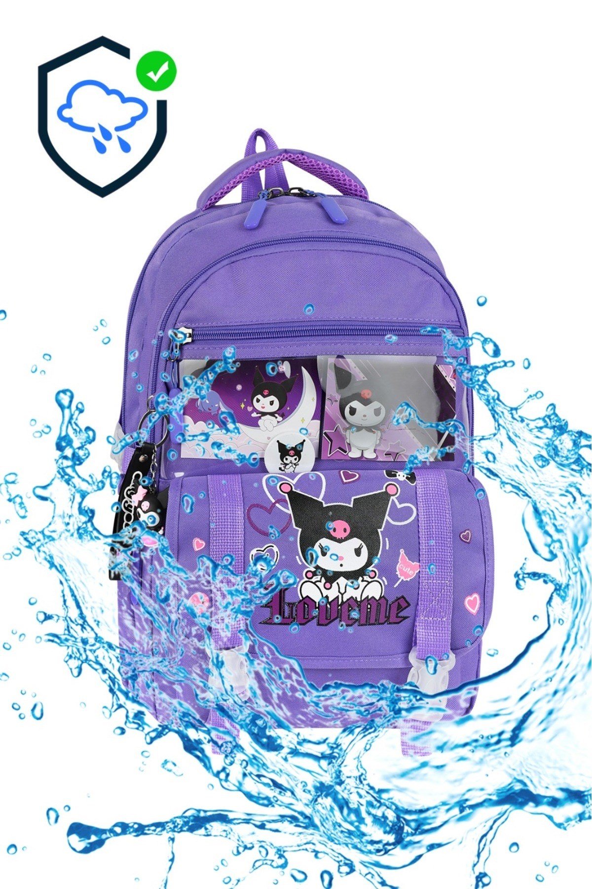 Bellegance kuromi okul çantası 3’lü set ve sürpriz hediyeli