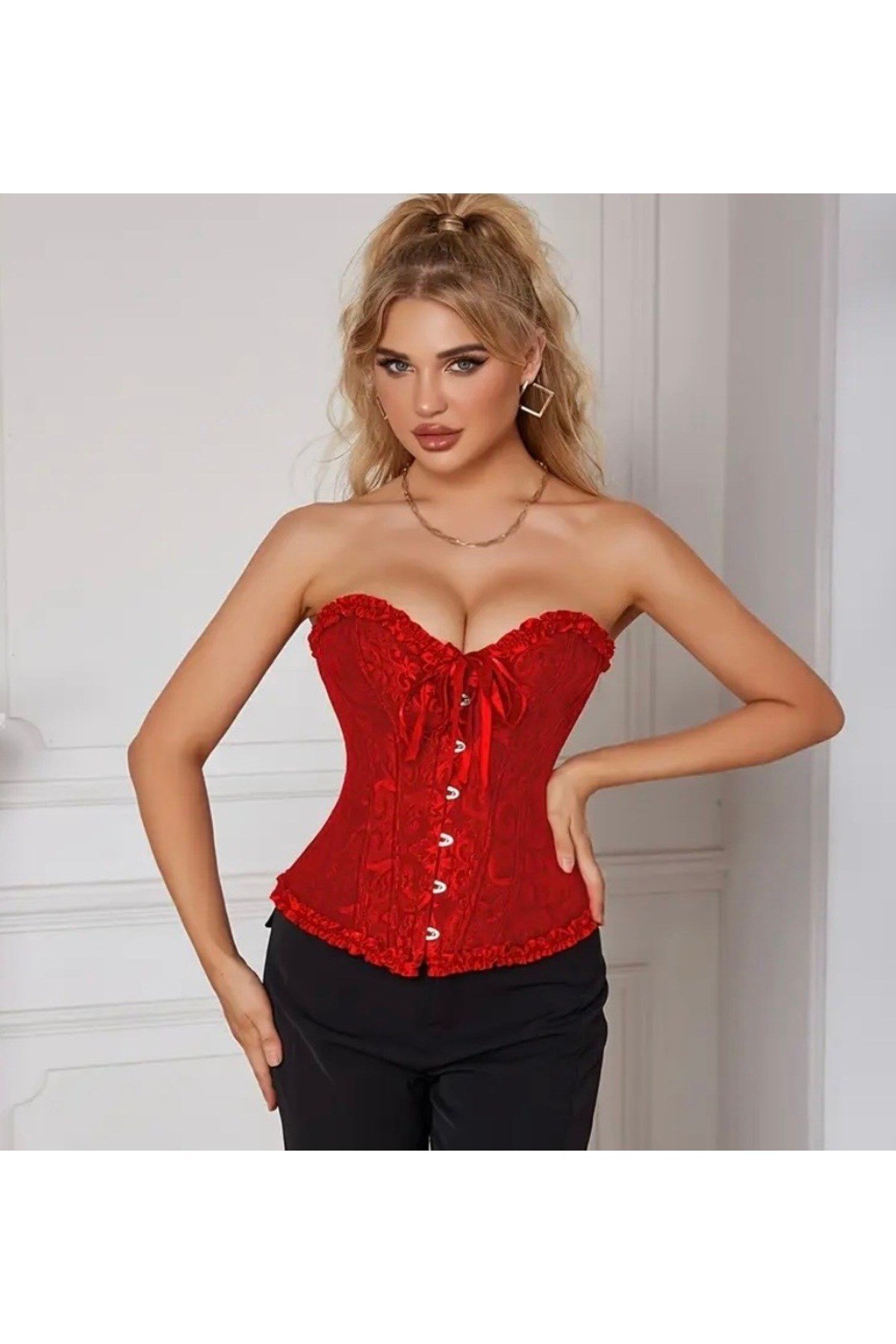 Bellegance Victorian kırmızı korse