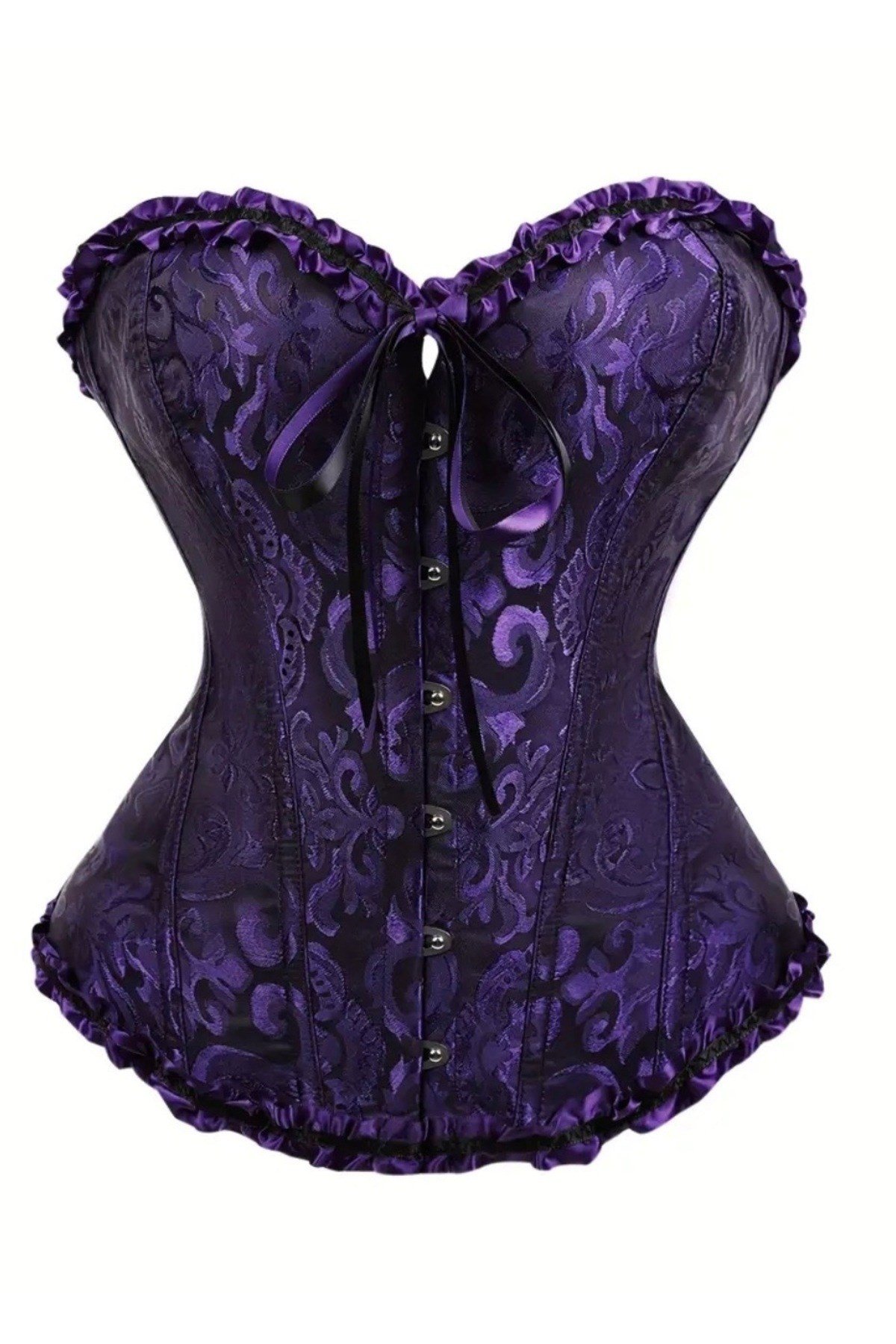 Bellegance Victorian siyah mor korse büstiyer