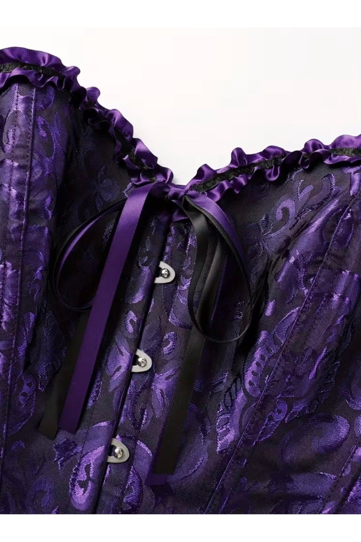 Bellegance Victorian siyah mor korse büstiyer