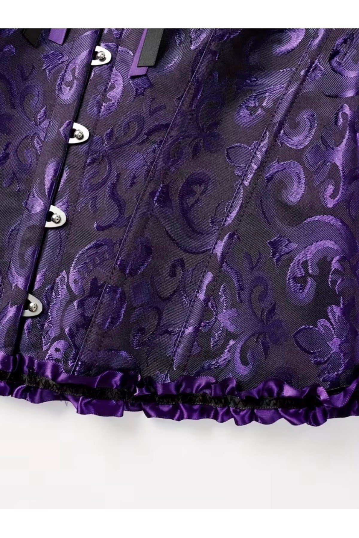 Bellegance Victorian siyah mor korse büstiyer