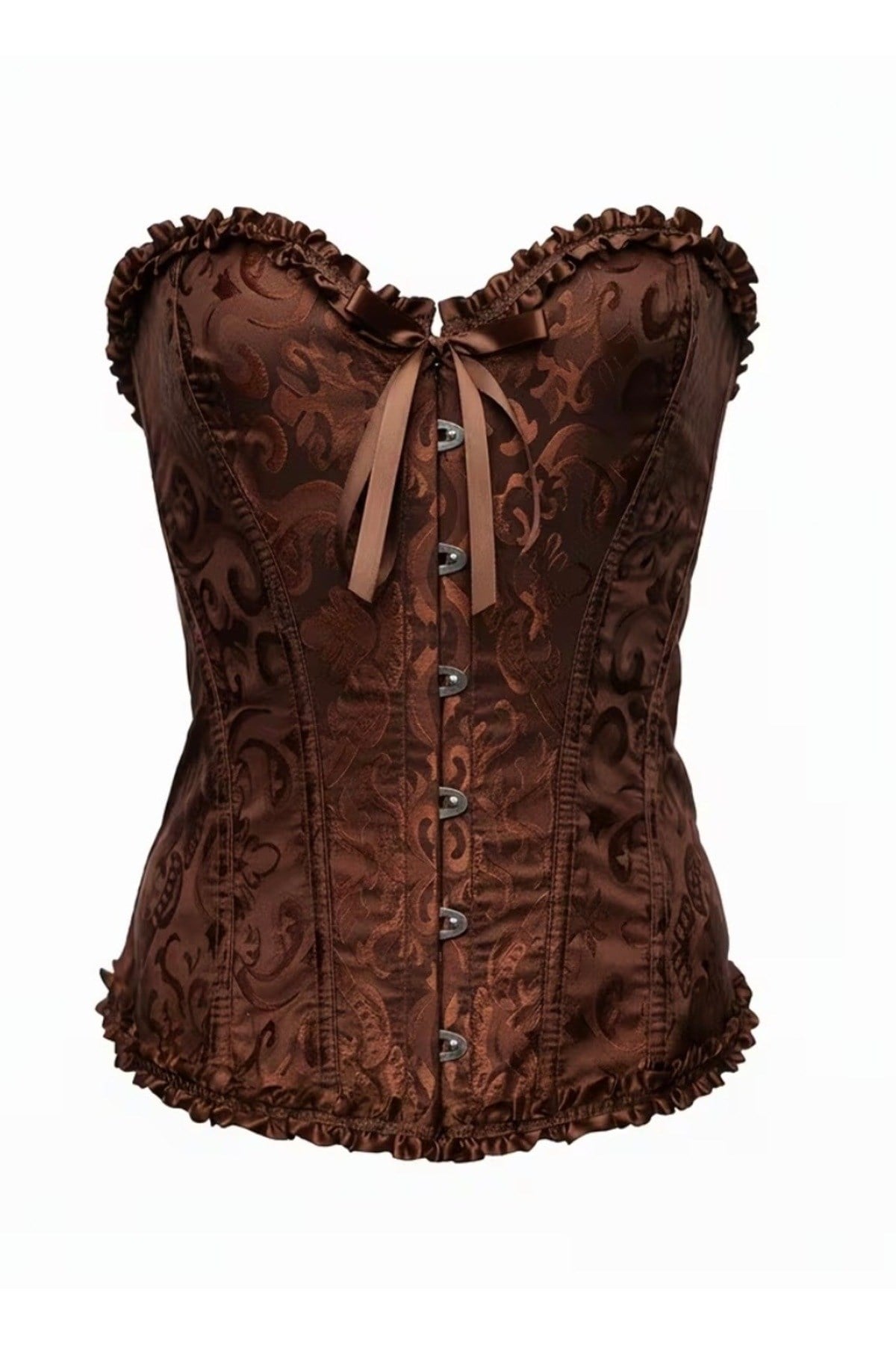 Kahverengi Victorian korse bellegance büstiyer kadın