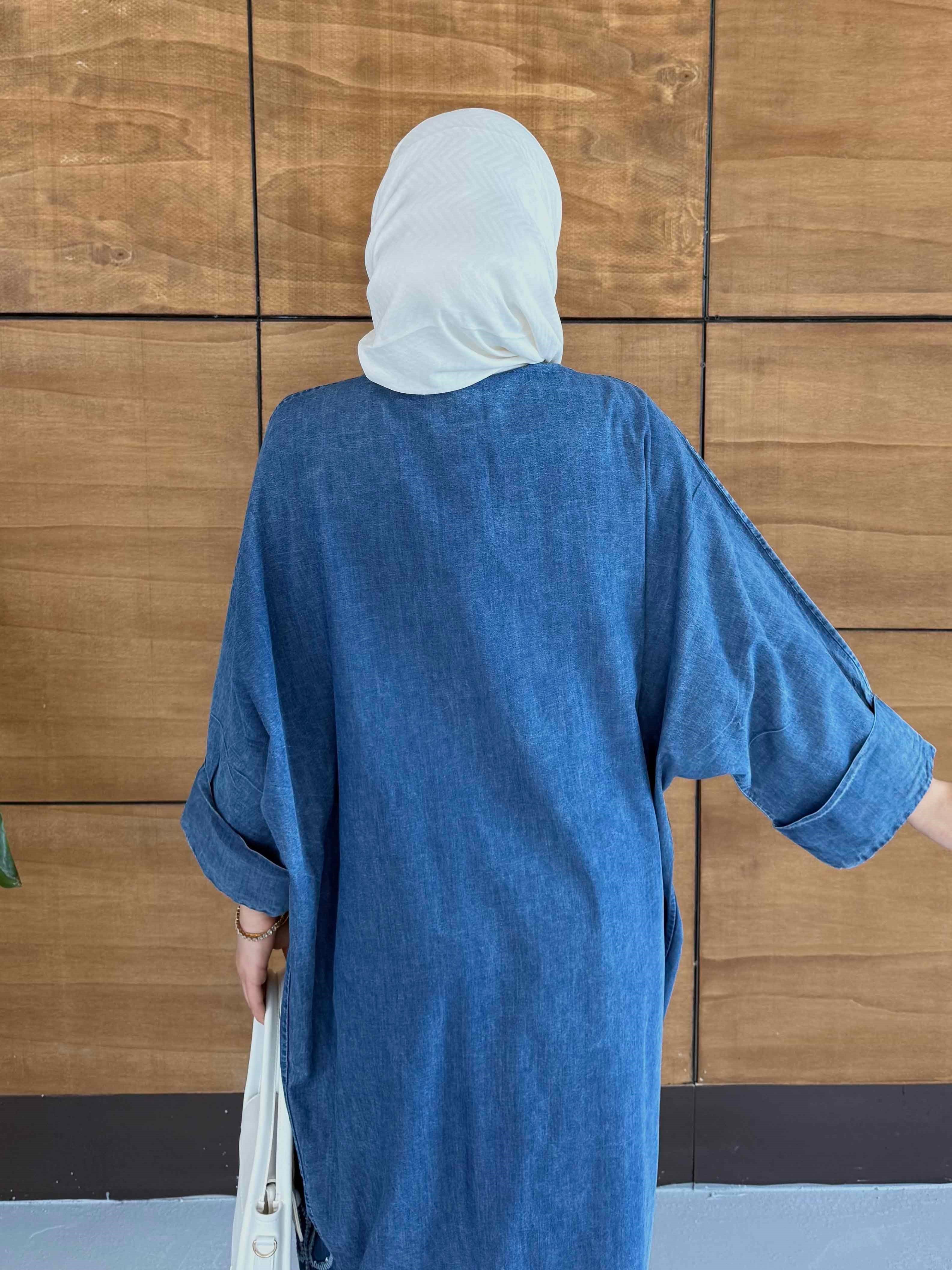 Işıl İşlemeli Yarasa Kol Kot Takım - Lacivert