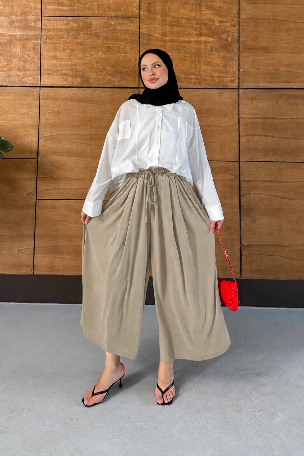 Osha Etek Görünümlü Pantolon - Haki