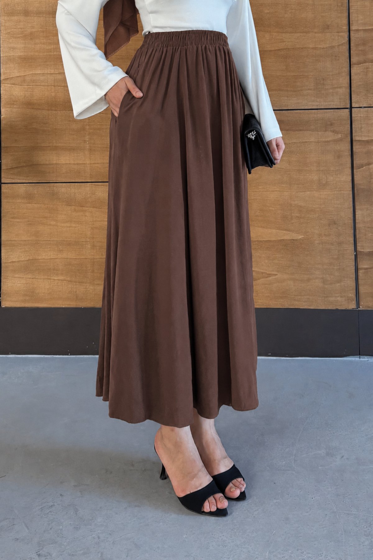 Vina Tensel Etek - Açık Kahverengi