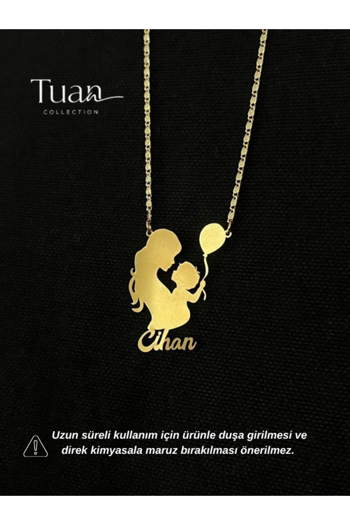 Anne Çocuk İsim Kolye Gold Çelik Zirkon Altın Kaplama Kişiselleştirilebilir Kolye