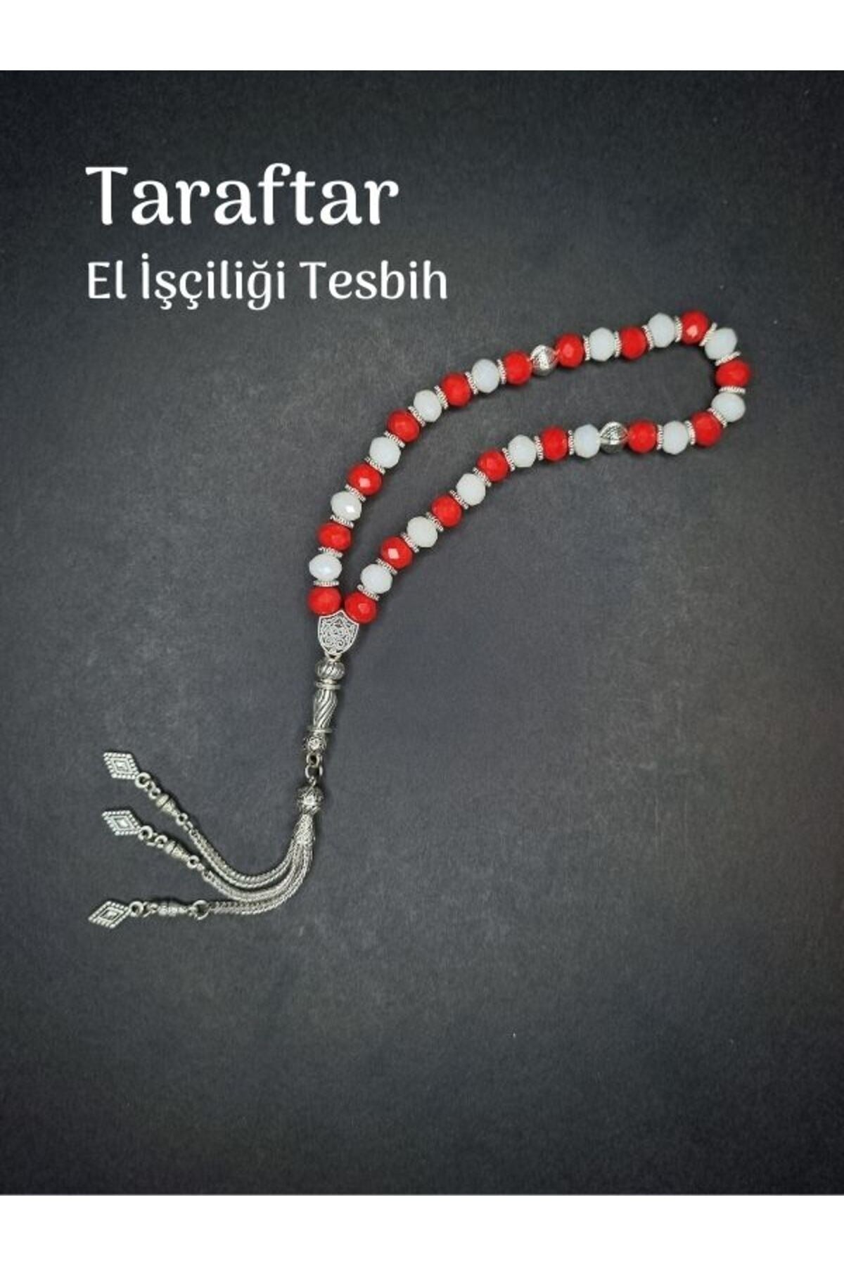 Fanatik Taraftar El İşçiliği Tesbih 8mm Hediye Sarı Lacivert Küp Kesim