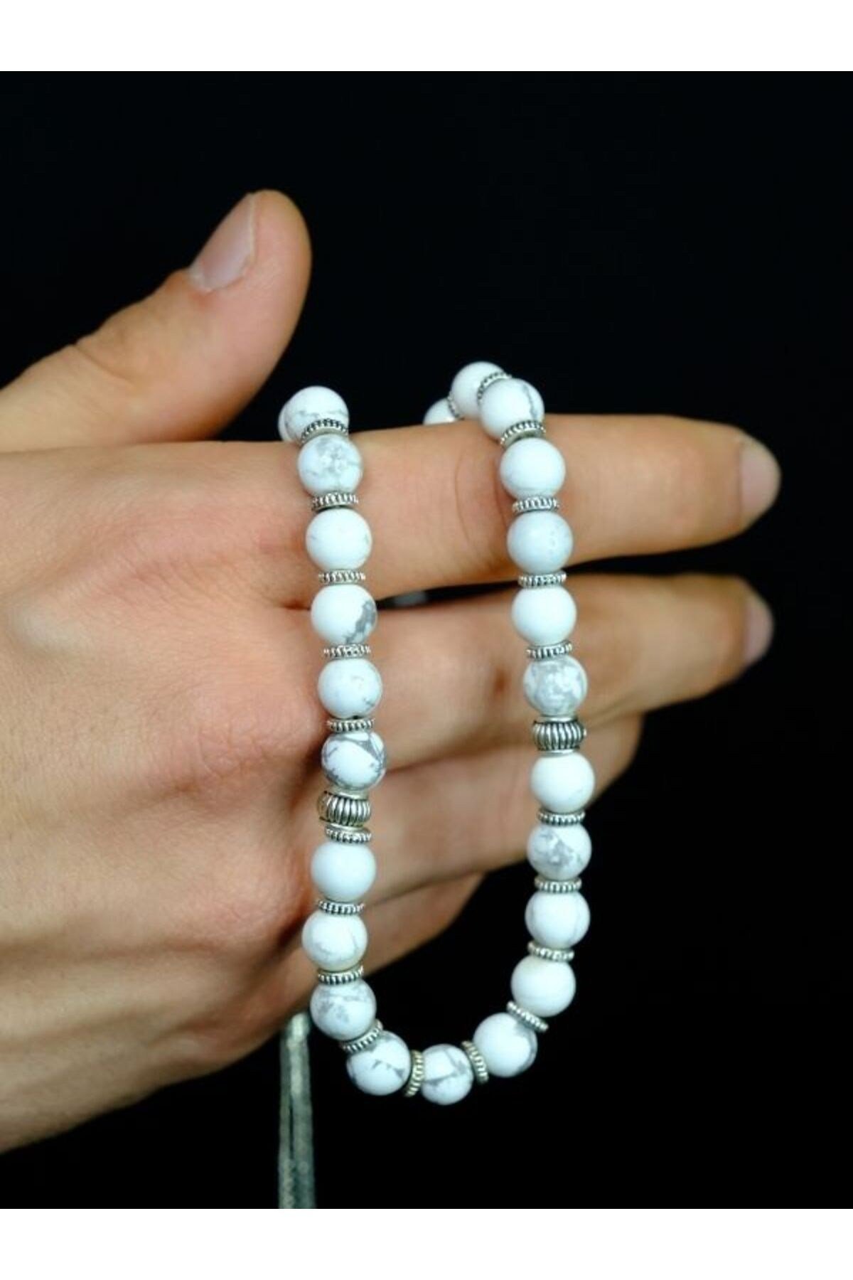 Havlit Hematit Doğal Taş Tesbih Küre Kesim 8mm Doğal Taş Şifa Tesbihi