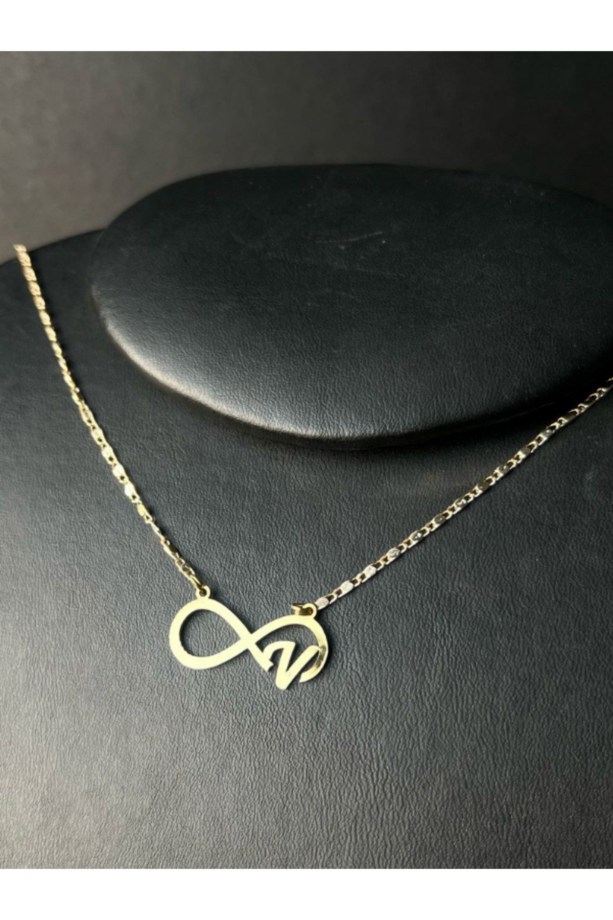Kişiye Özel Sonsuzluk Harf Kolye Özel Tasarım Yüksek Kalite Çelik Gold Renk Kişiye Özel Hediye