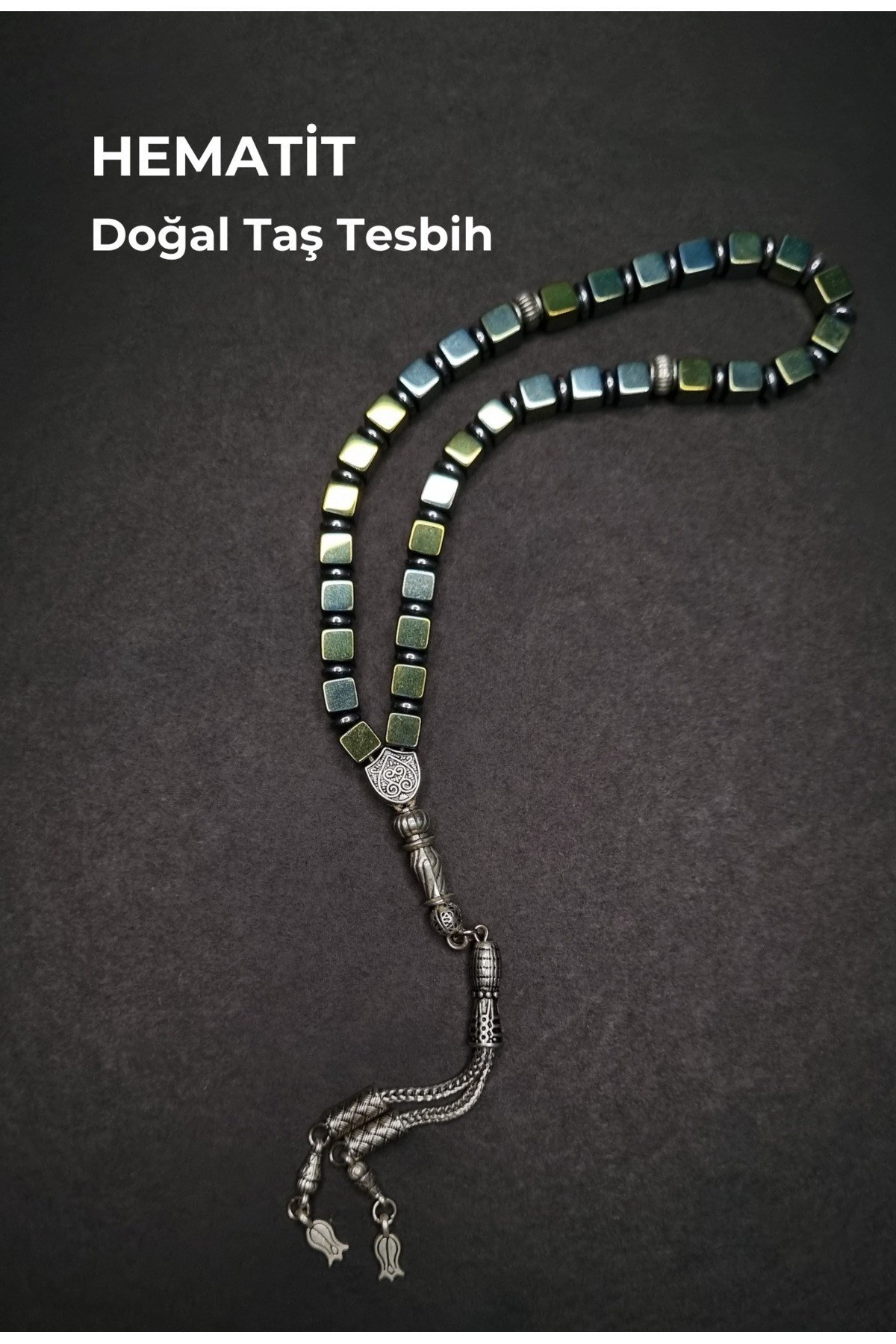 Komple Hematit Küp Kesim 8mm Doğal Taş Şifa Tesbih