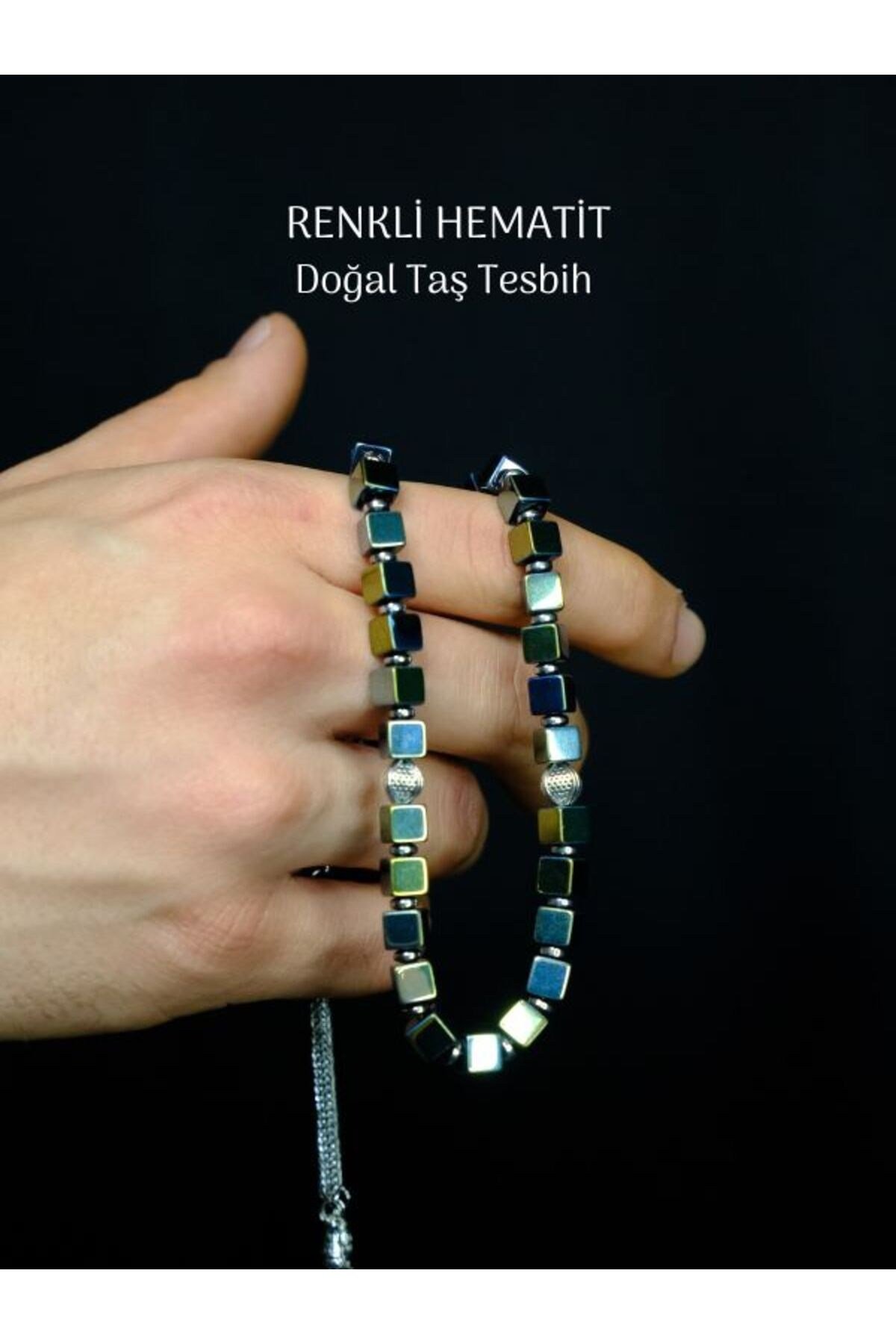 Komple Hematit Küp Kesim 8mm Doğal Taş Şifa Tesbih