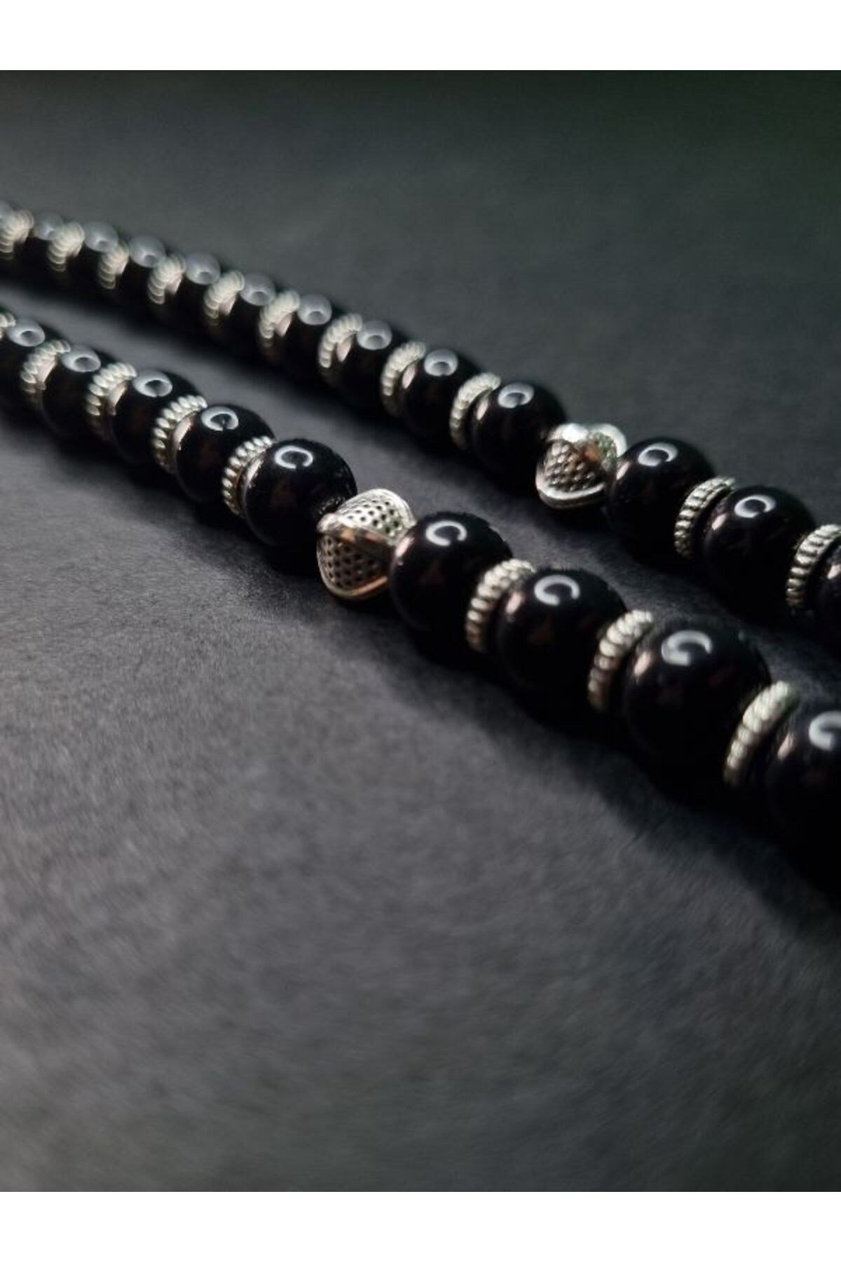 Komple Mat Hematit Tesbih 8 mm Küre Kesim Şifa Pozitif Enerji Canlılık Taşı Tesbih