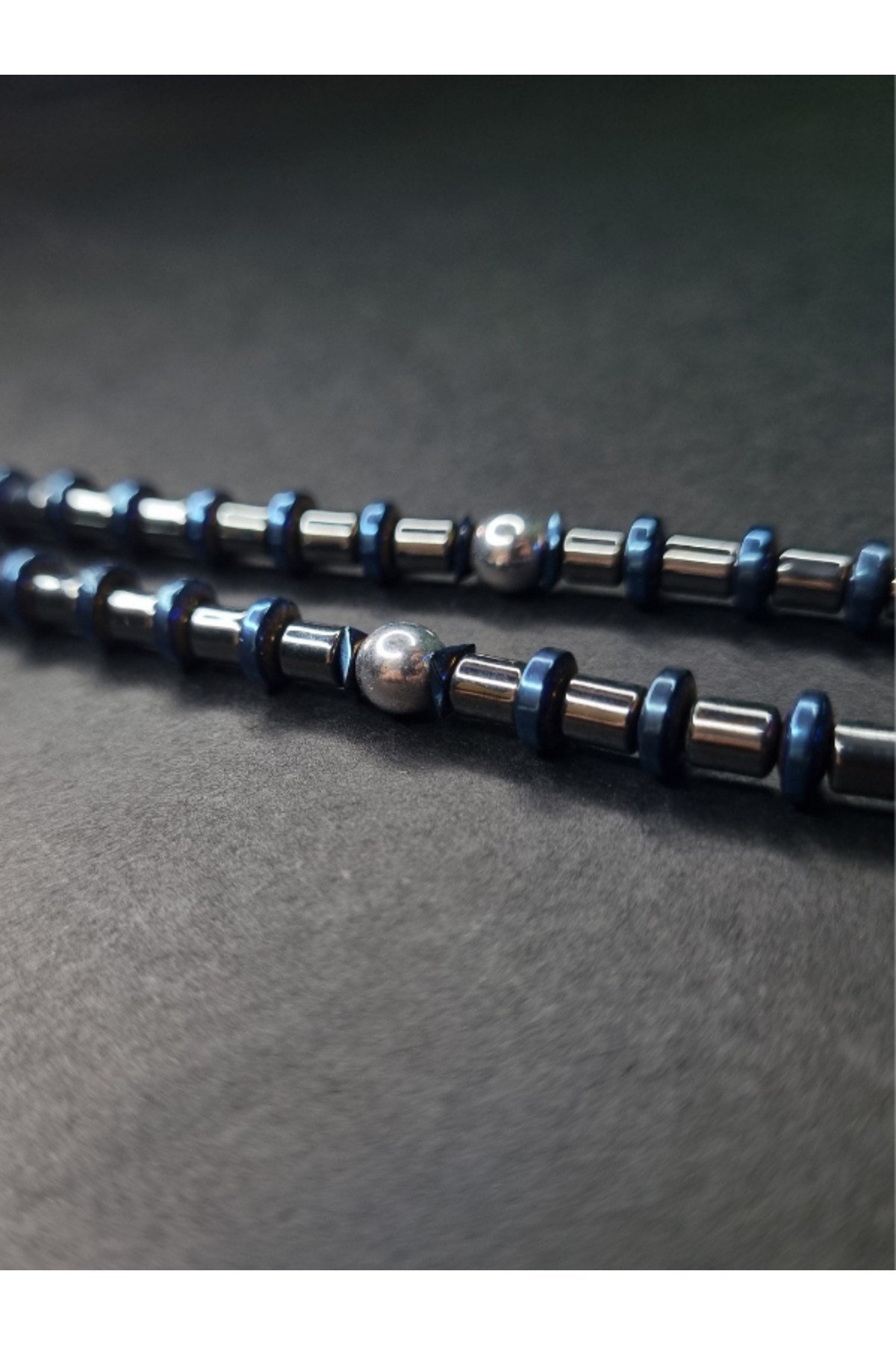 Komple Mat Hematit Tesbih 8 mm Küre Kesim Şifa Pozitif Enerji Canlılık Taşı Tesbih