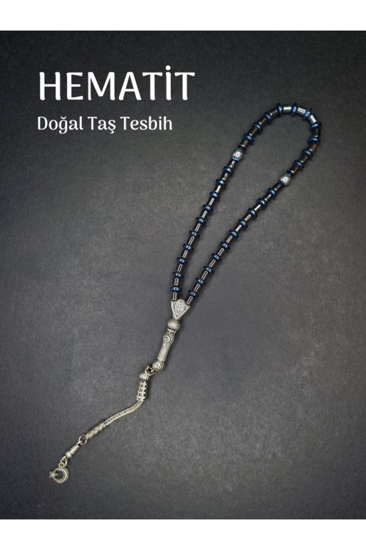 Komple Mat Hematit Tesbih 8 mm Küre Kesim Şifa Pozitif Enerji Canlılık Taşı Tesbih