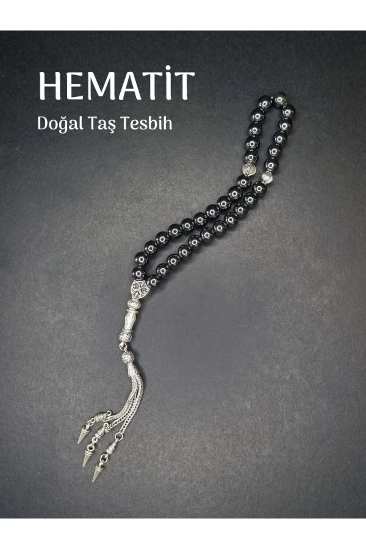 Komple Mat Hematit Tesbih 8 mm Küre Kesim Şifa Pozitif Enerji Canlılık Taşı Tesbih