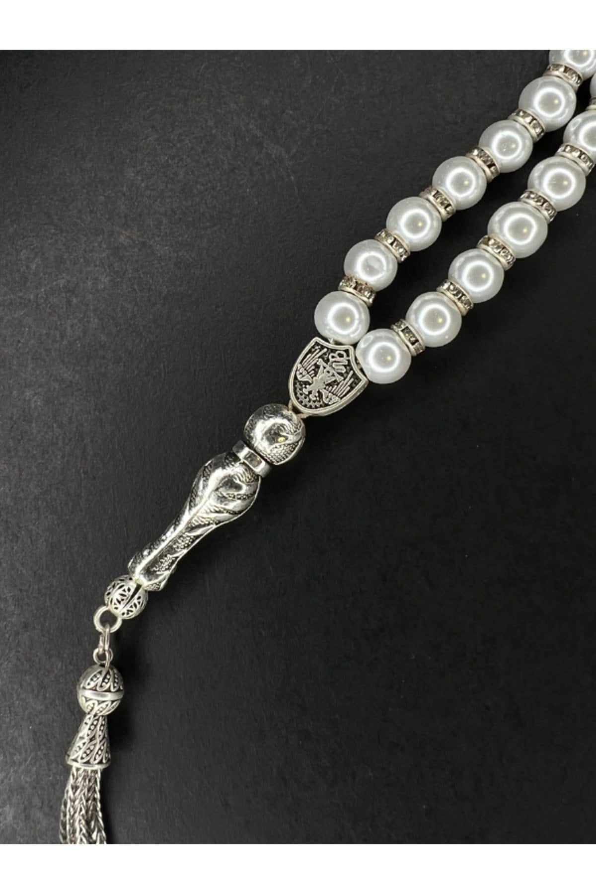 Parlak Kristal İnci Tesbih Küre Kesim 8mm Tesbih