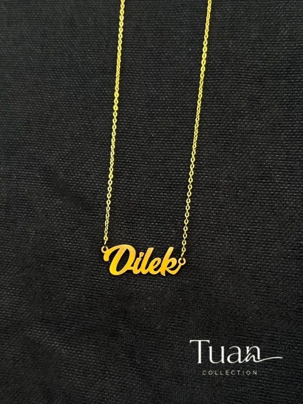 Tuan Collection Komple Yüksek Kalite Çelik Kişiye Özel İsim Kolye Özel Tasarım Gümüş Renk Kişiselleştirilebilir Hediye