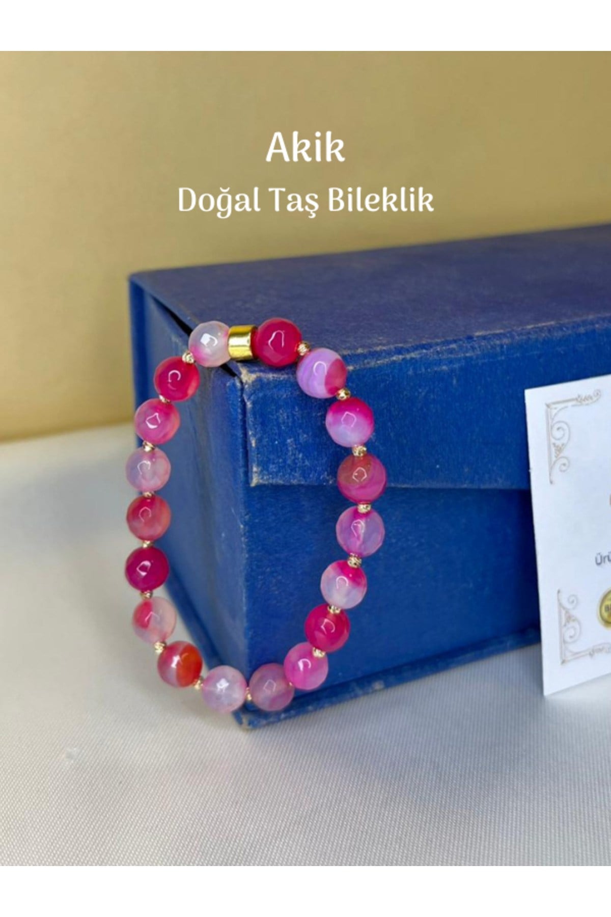 Yüksek Kalite Akik Doğal Taş Bileklik Kendine Güven Zihinsel Netlik Pozitif Enerji ve Şifa