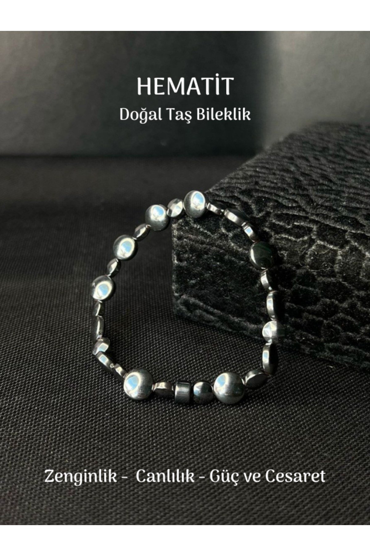 Yüksek Kalite Elips Hematit Doğal Taş Bileklik Zenginlik, Canlılık, Güç ve Cesaret Sembolü Şifa Taşı