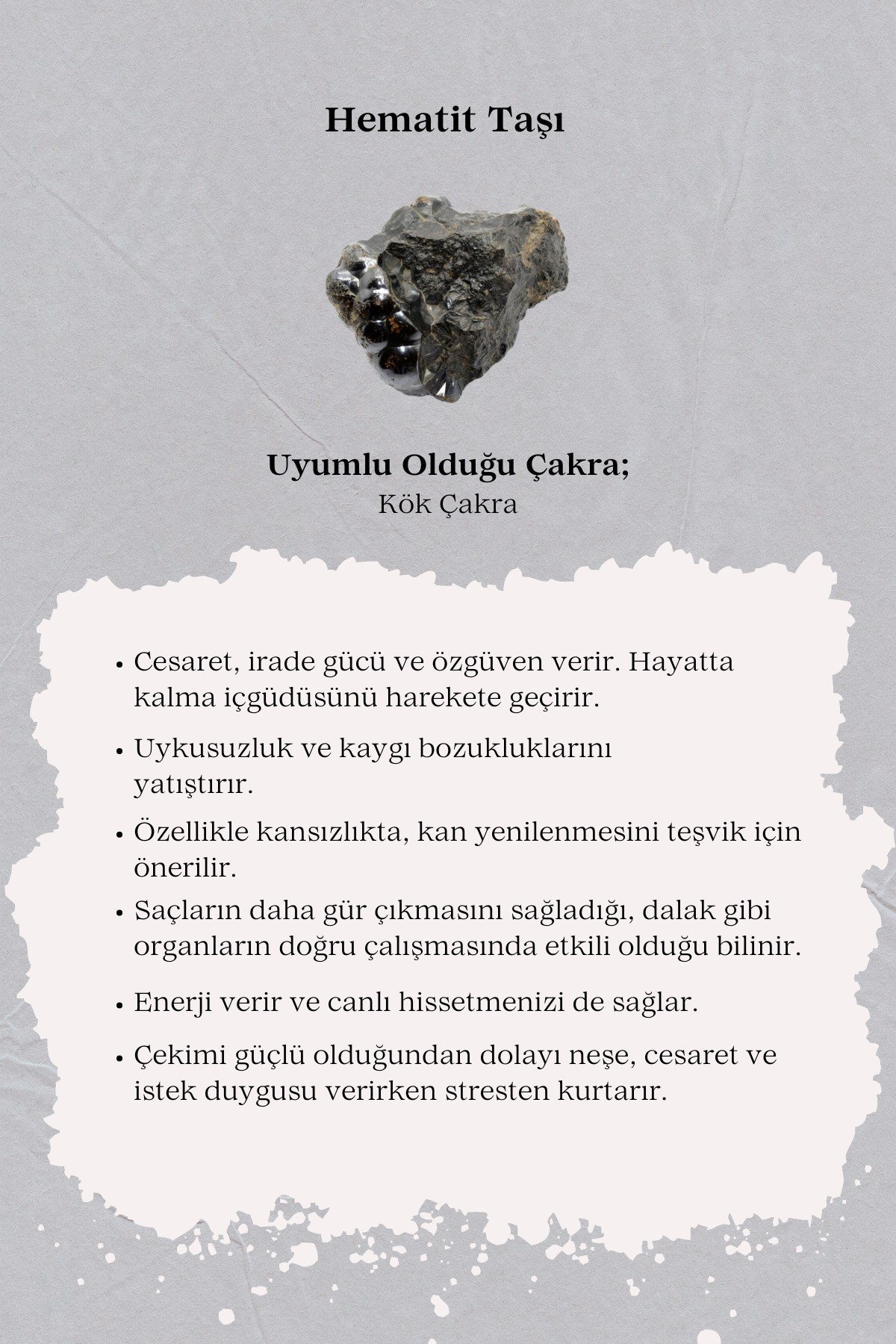 Yüksek Kalite Hematit Doğal Taş Bileklik Zenginlik, Canlılık, Güç ve Cesaret Sembolü Şifa Taşı