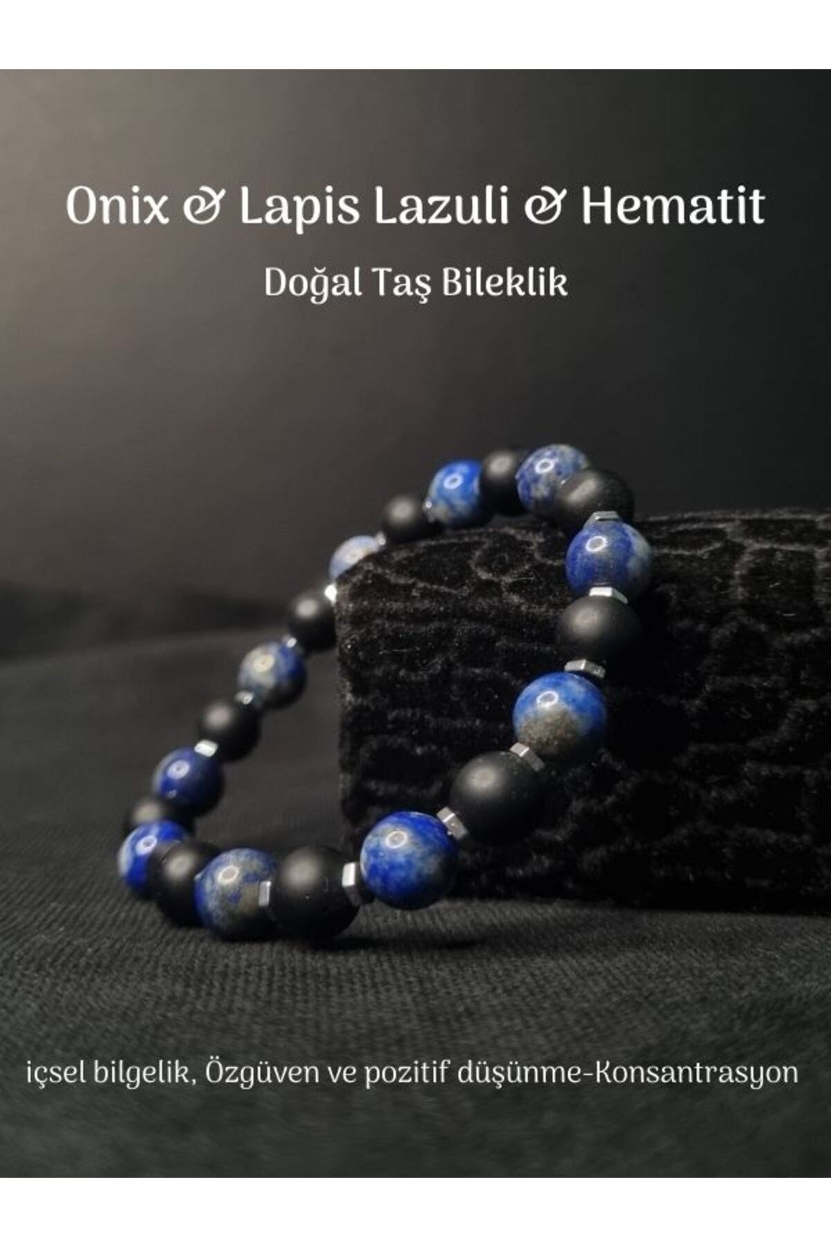 Yüksek Kalite Onix Hematit ve Lapis Lazuli Taşı Sakin Zihin Pozitif Denge Konsantrasyon