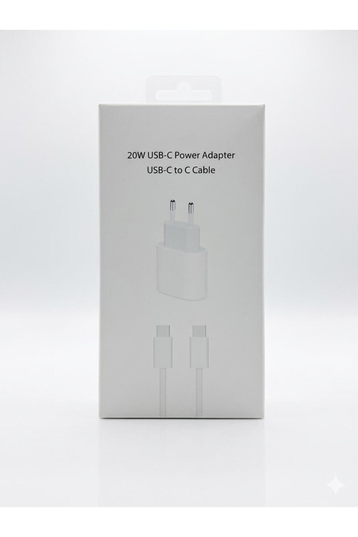 20W USB-C Power Adapter iPhone Hızlı Şarj Aleti + USB-C Kablo Beyaz