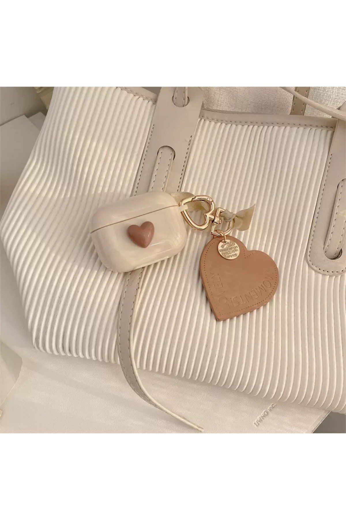 Airpods 3 Nesil ile Uyumlu Kalpli Aksesuarlı Pinterest Estetiği Kore Stil Şık Koruyucu Kılıf
