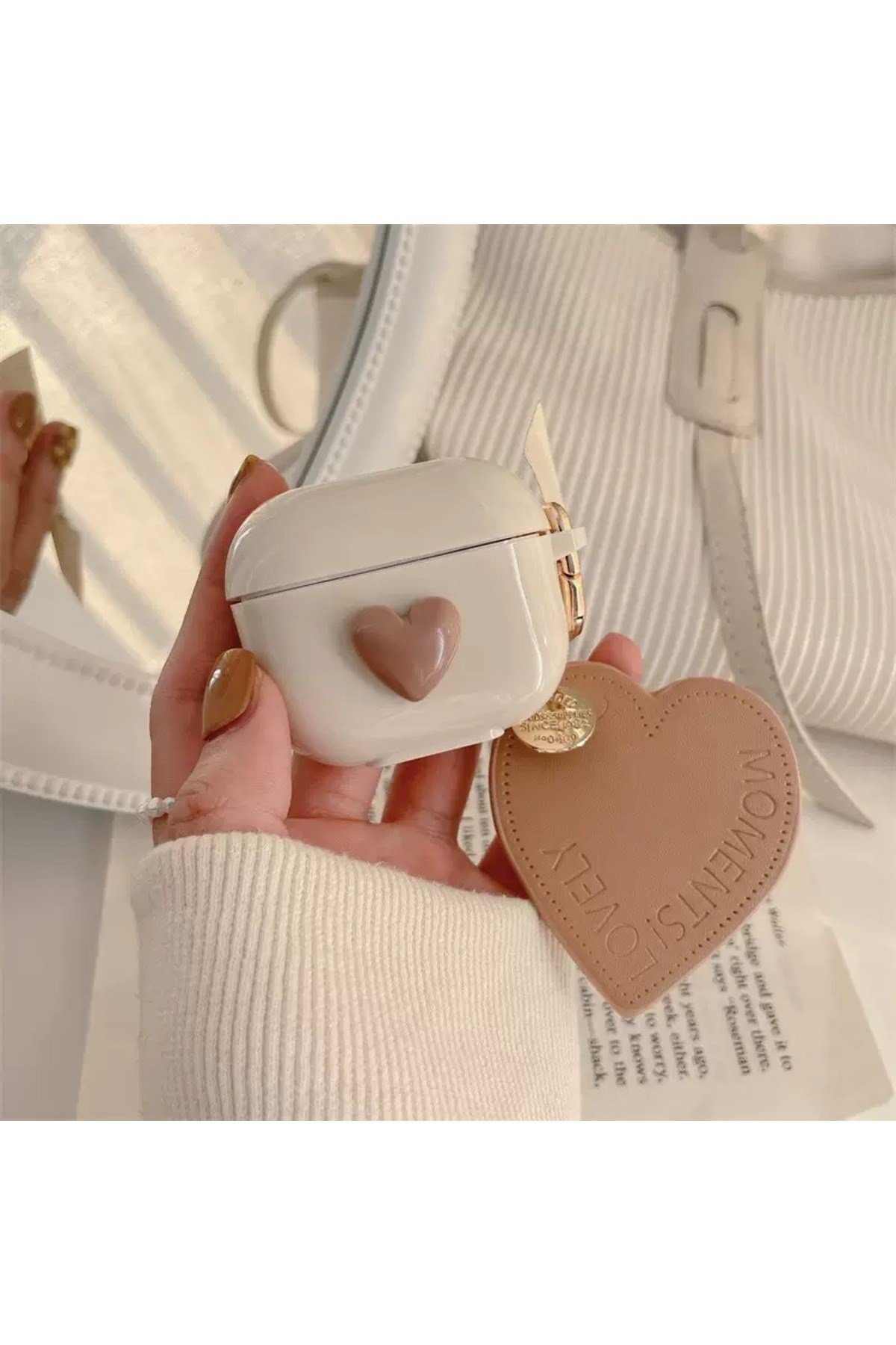 Airpods 4 Nesil ile Uyumlu Kalpli Aksesuarlı Pinterest Estetiği Kore Stil Şık Koruyucu Kılıf