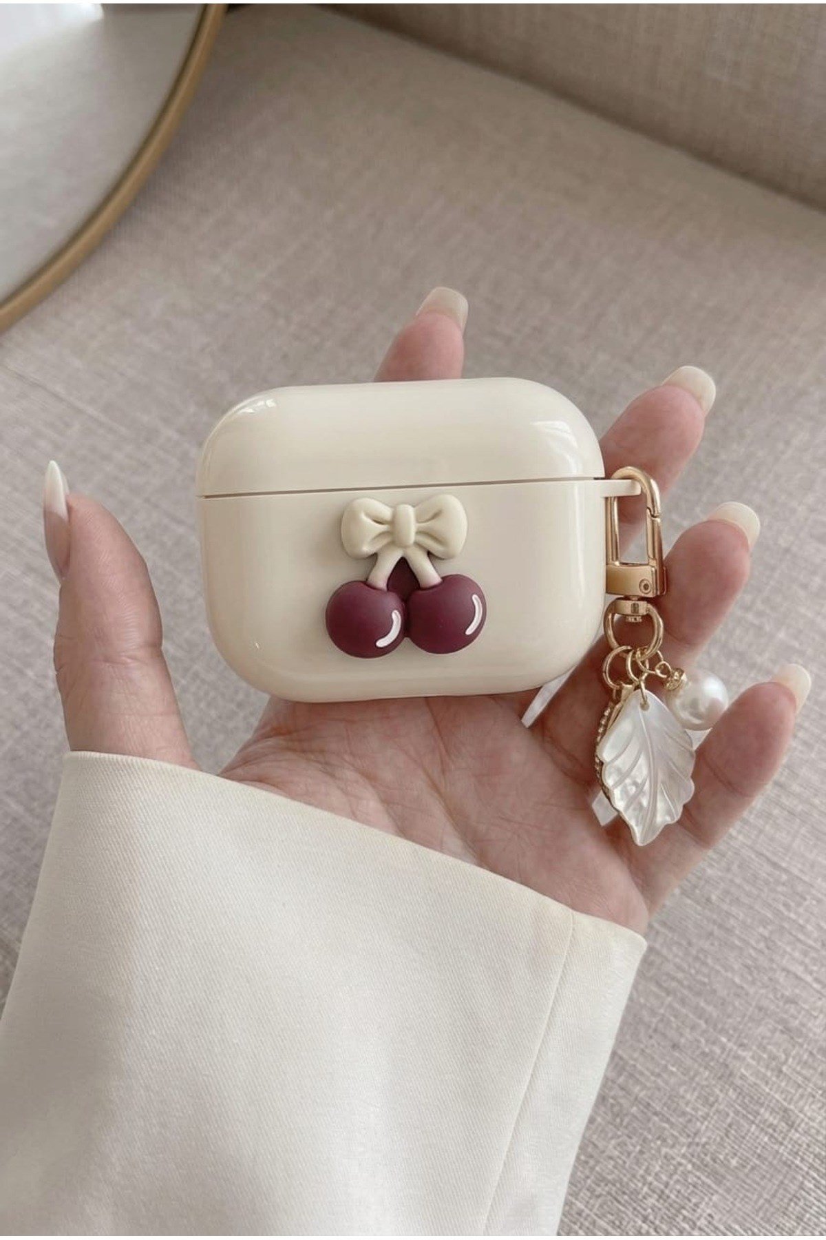 Airpods Pro 1 Pro 2 Uyumlu Kiraz Aksesuarlı Pinterest Estetiği Kore Stil Coquette Şık Koruyucu Kılıf