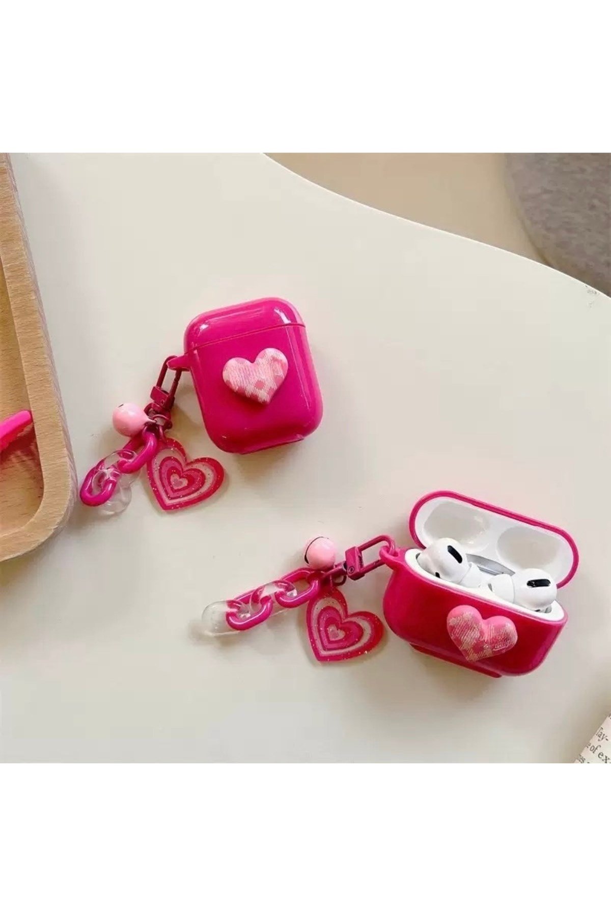 Airpods Pro 1 Pro 2 Uyumlu Pembe Kalpli Aksesuarlı Pinterest Estetiği Kore Stil Şık Koruyucu Kılıf