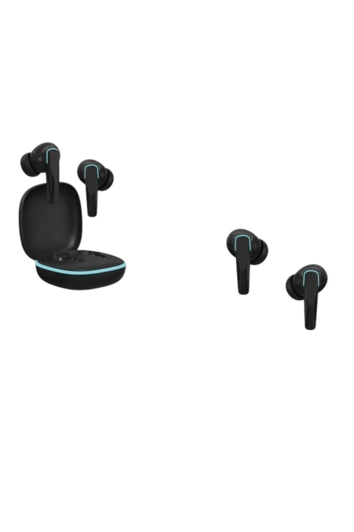 Bluetooth 5.0 Kulak İçi Kablosuz Kulaklık Mikrofonlu LED Işıklı Şarj Kutusu Siyah