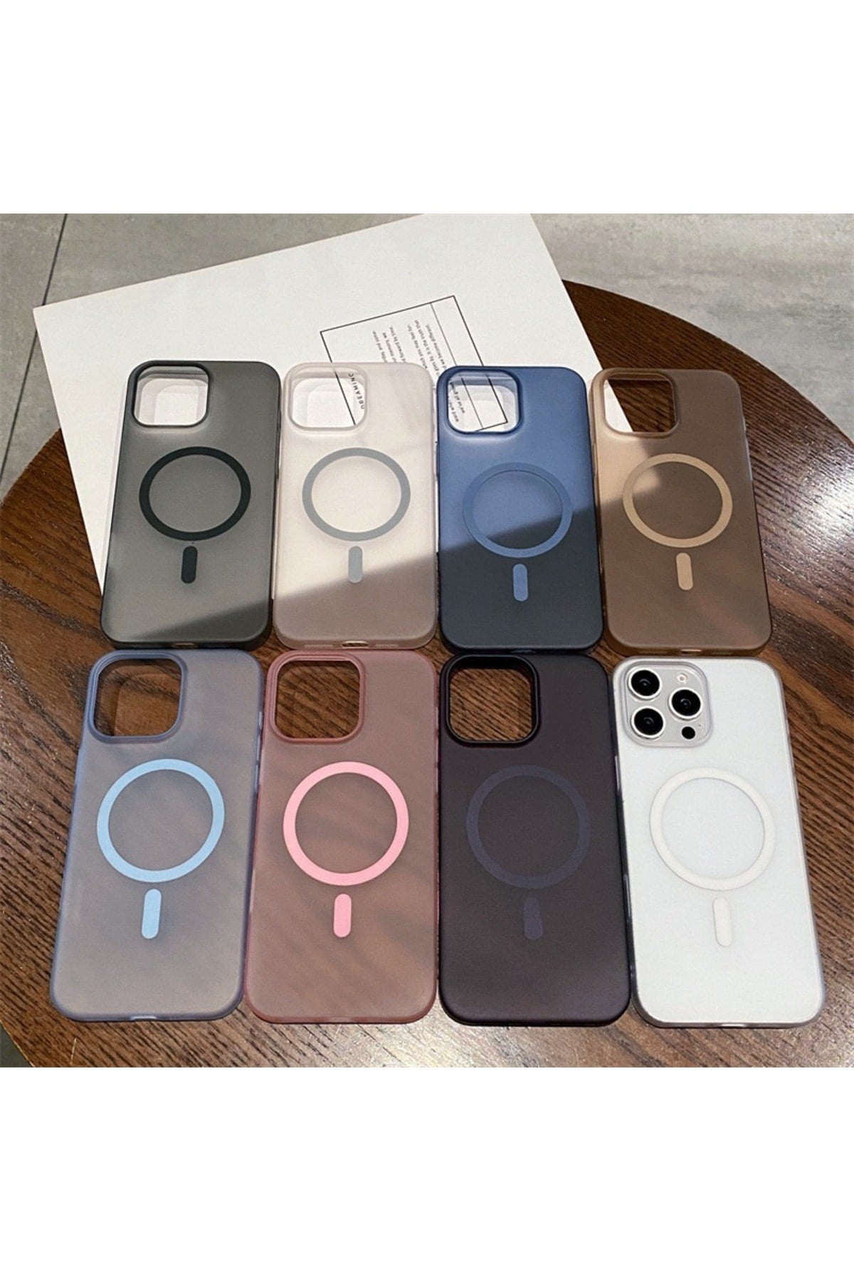 Buzlu Çöl iphone 12 Uyumlu Mat Şeffaf Magsafe Kılıf