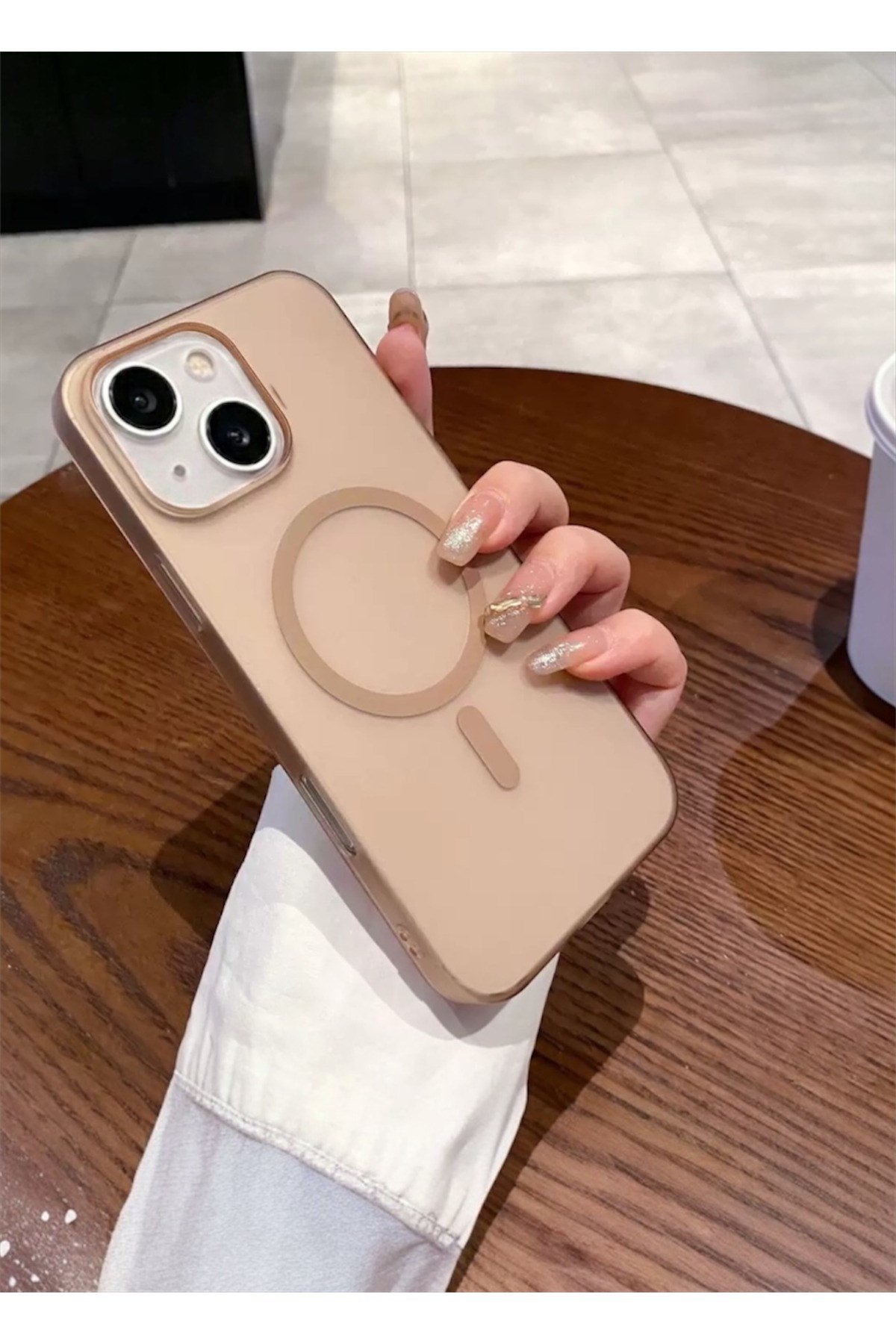 Buzlu Çöl iphone 12 Uyumlu Mat Şeffaf Magsafe Kılıf