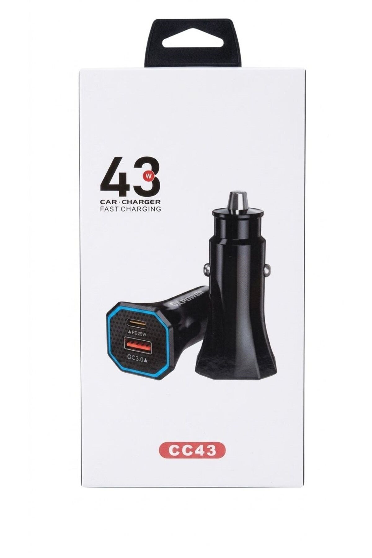 CC43 43W Hızlı Araç Şarj Cihazı USB-C PD 25W QC3.0 Çift Çıkışlı