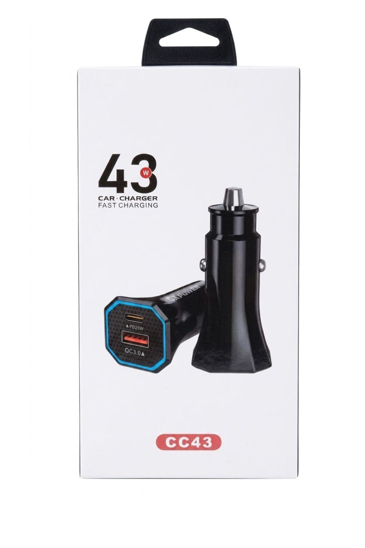 CC43 43W Hızlı Araç Şarj Cihazı USB-C PD 25W QC3.0 Çift Çıkışlı