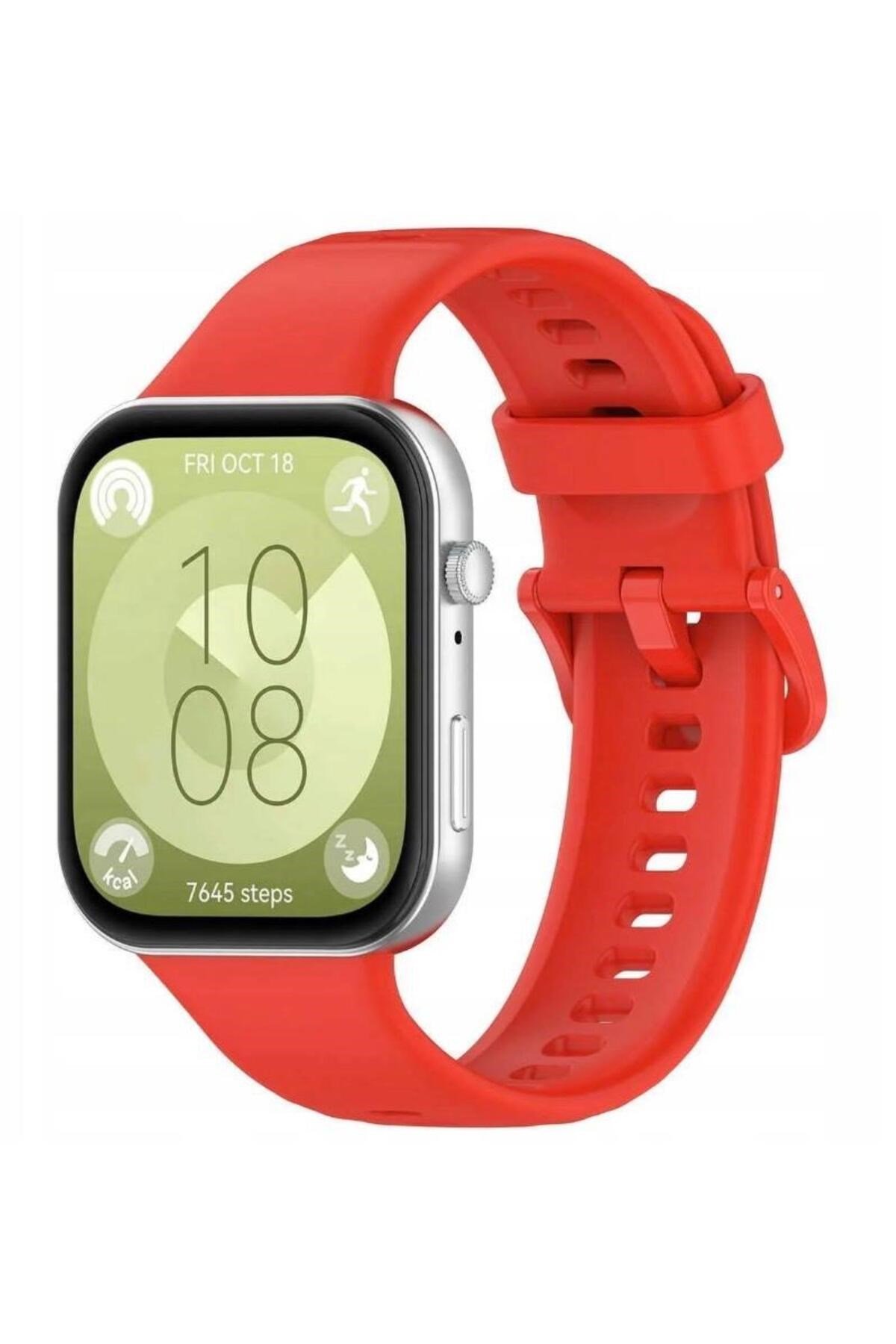 Huawei Watch Fit 3, Fit 4, Fit 4 Pro ile Uyumlu Silikon Tokalı Kordon Kayış