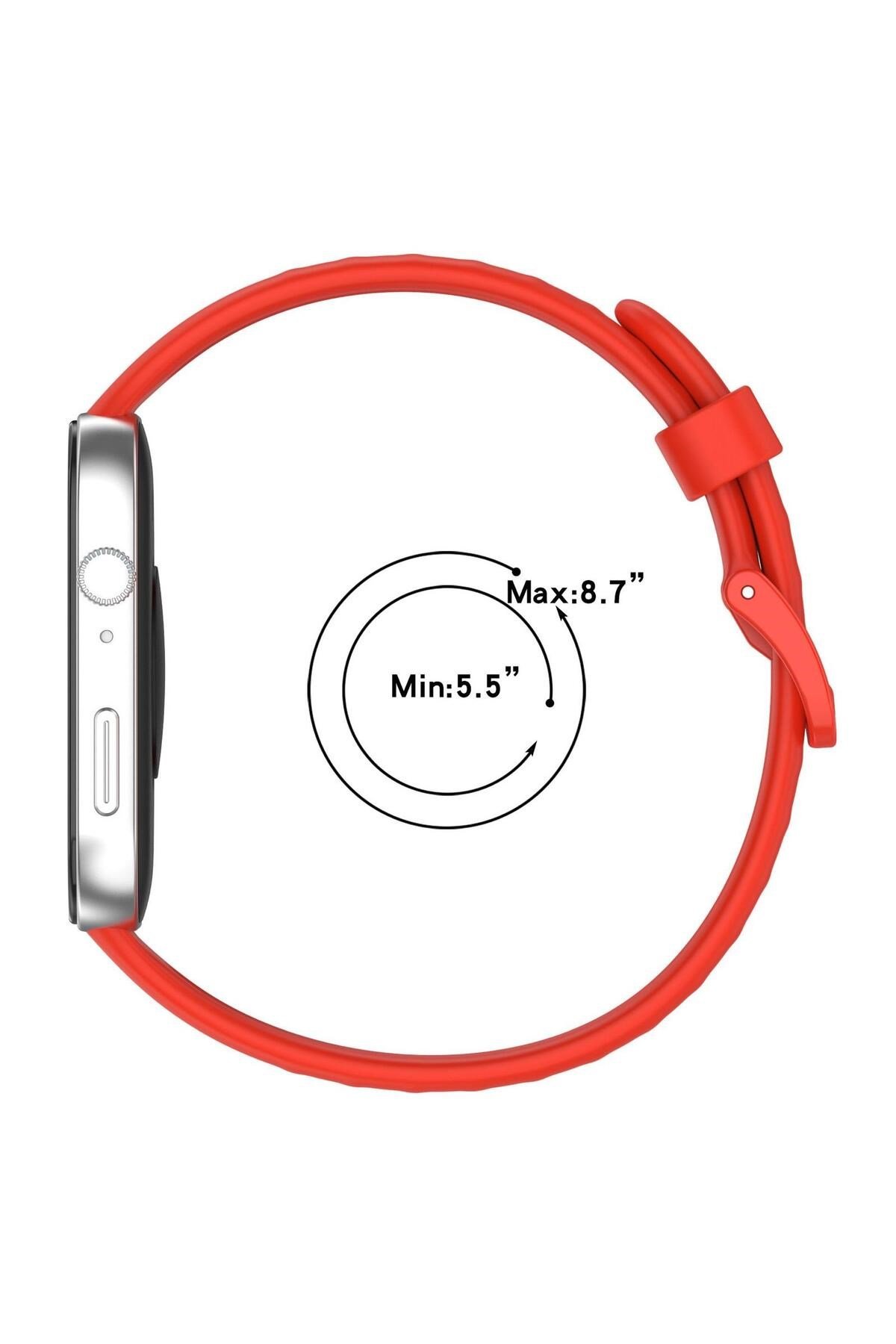 Huawei Watch Fit 3, Fit 4, Fit 4 Pro ile Uyumlu Silikon Tokalı Kordon Kayış