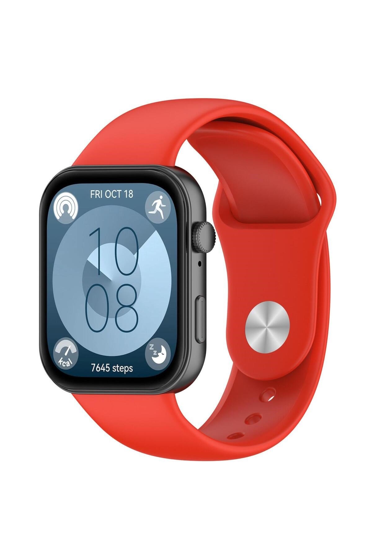 Huawei Watch Fit 3 / Fit 4 / Fit 4 Pro Uyumlu 22mm Silikon Kordon Esnek Yumuşak Ayarlanabilir