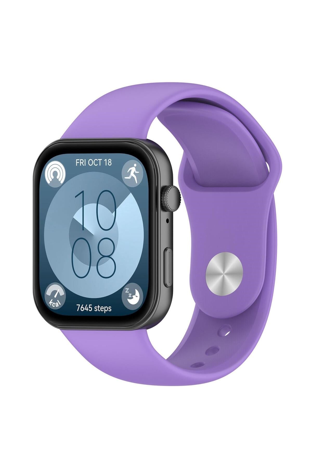 Huawei Watch Fit 3 / Fit 4 / Fit 4 Pro Uyumlu 22mm Silikon Kordon Esnek Yumuşak Ayarlanabilir