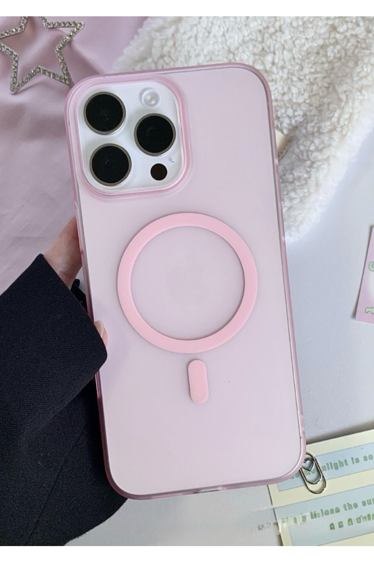 Iphone 11 Buzlu Pudra Pembe Magsafe Kılıf