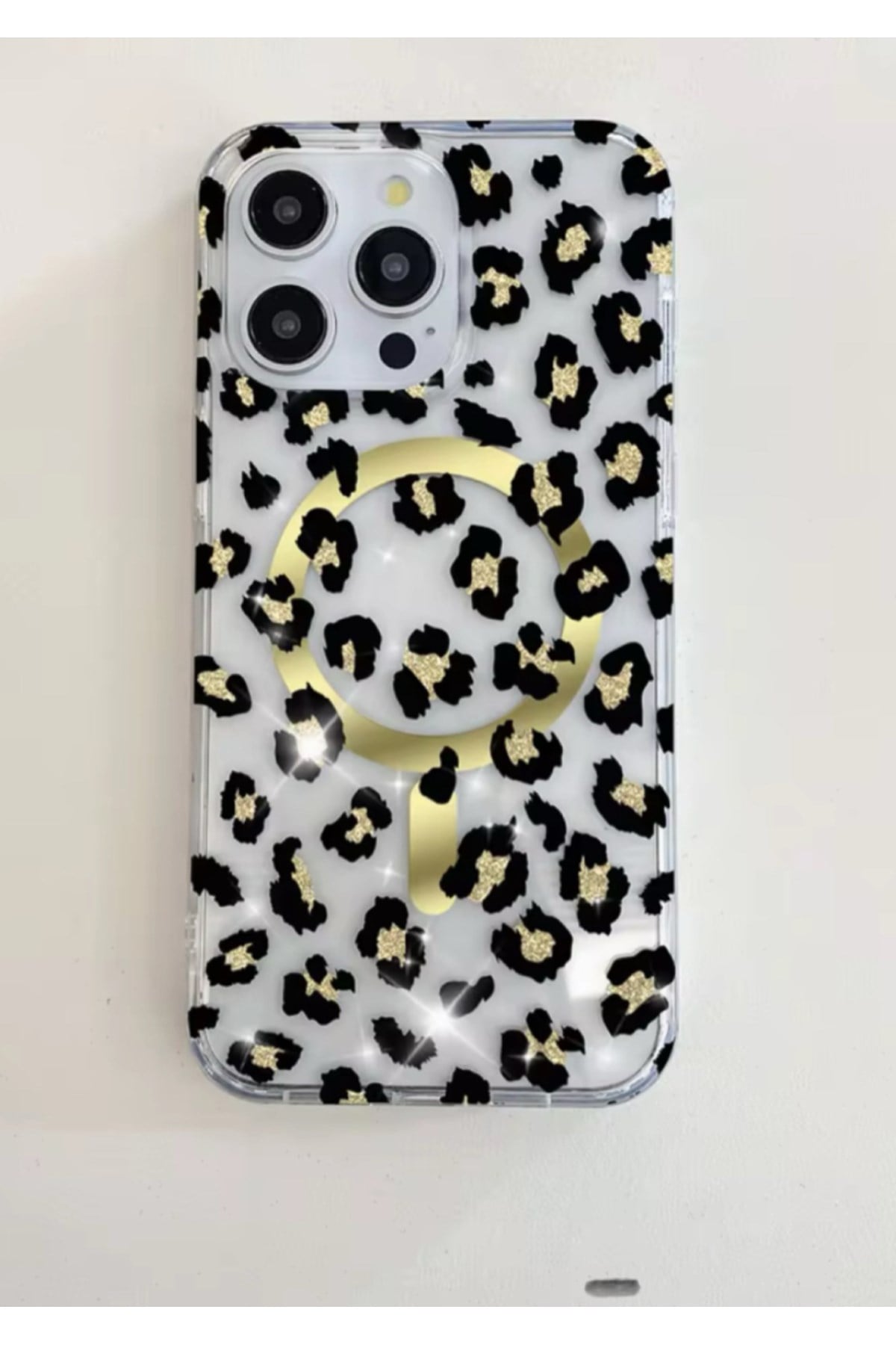 iPhone 11 Uyumlu Leopar Desenli MagSafe Uyumlu Telefon Kılıfı