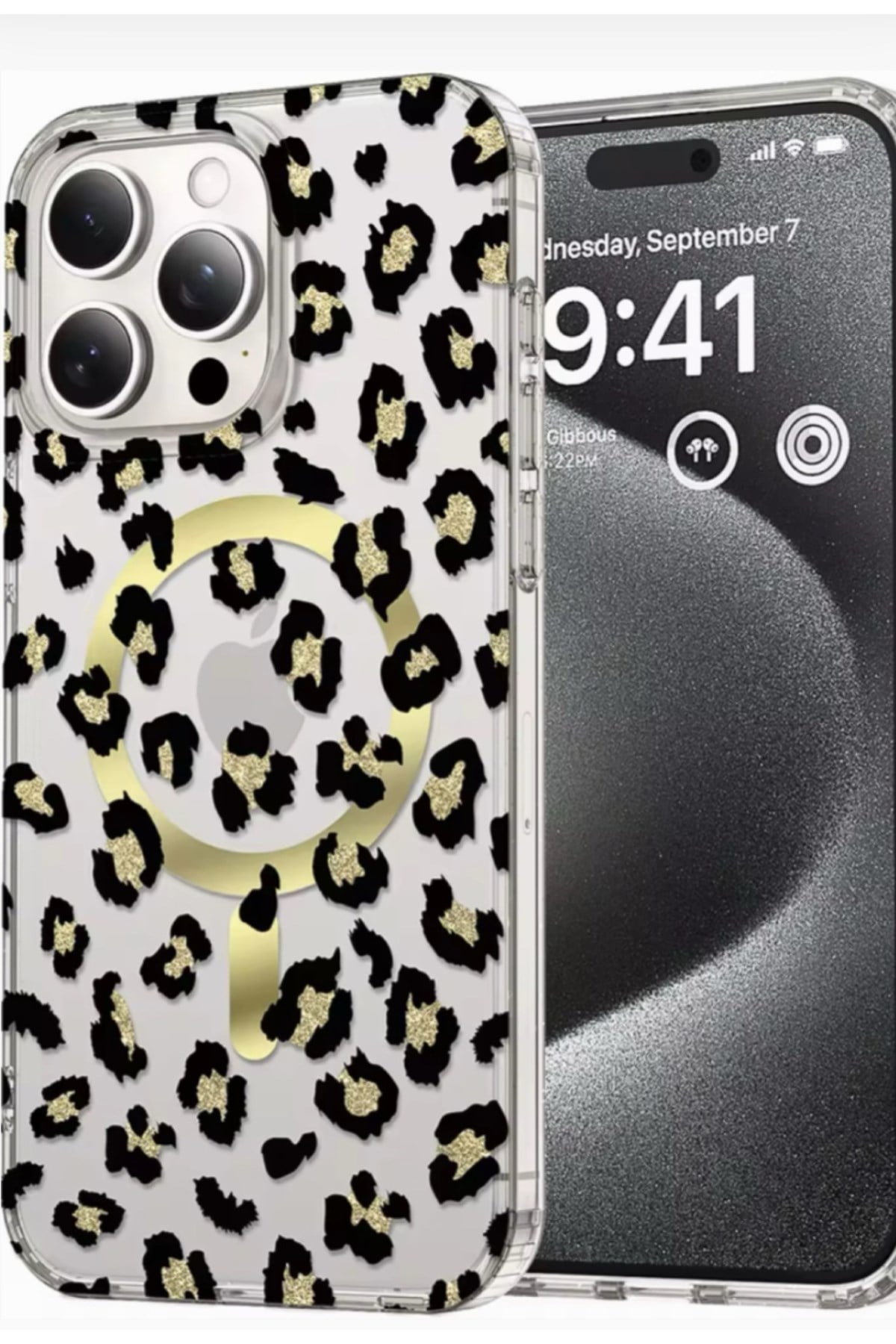 iPhone 11 Uyumlu Leopar Desenli MagSafe Uyumlu Telefon Kılıfı