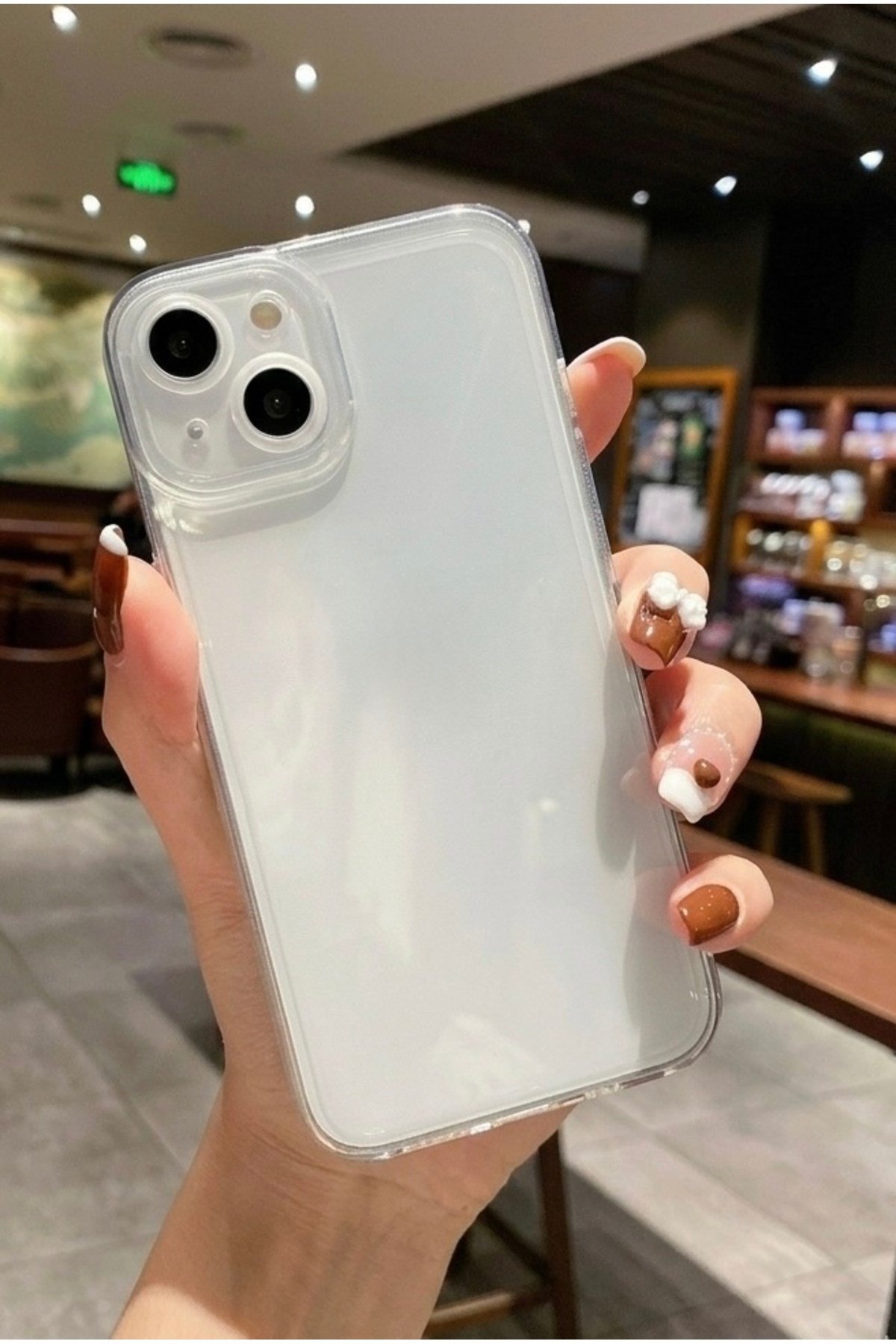iphone 13 Uyumlu, Şeffaf Kamera Korumalı Darbe Emici Kılıf