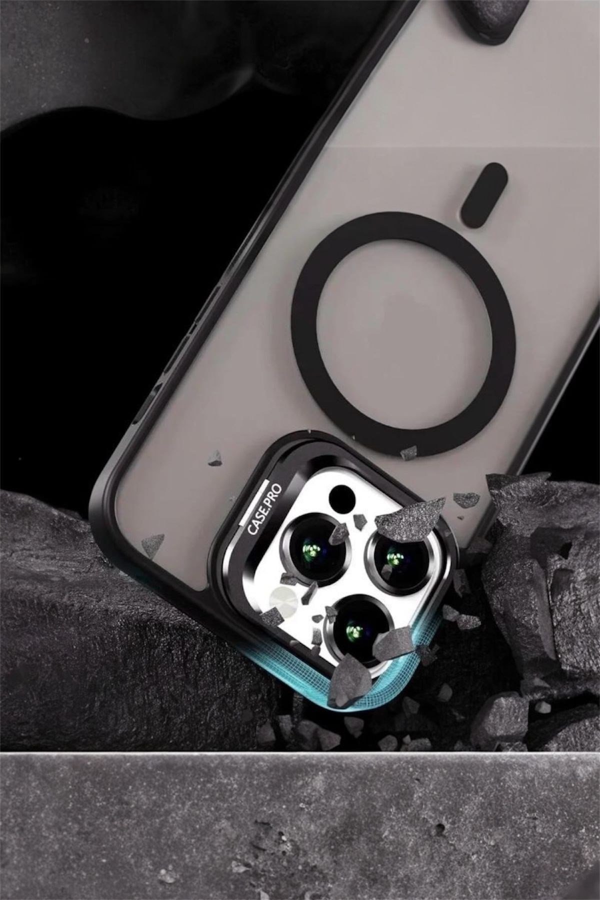 iPhone 13 Uyumlu Zırh Koruma MagSafe Destekli Standlı Kamera Lens Korumalı Mat Buzlu Şık Kılıf
