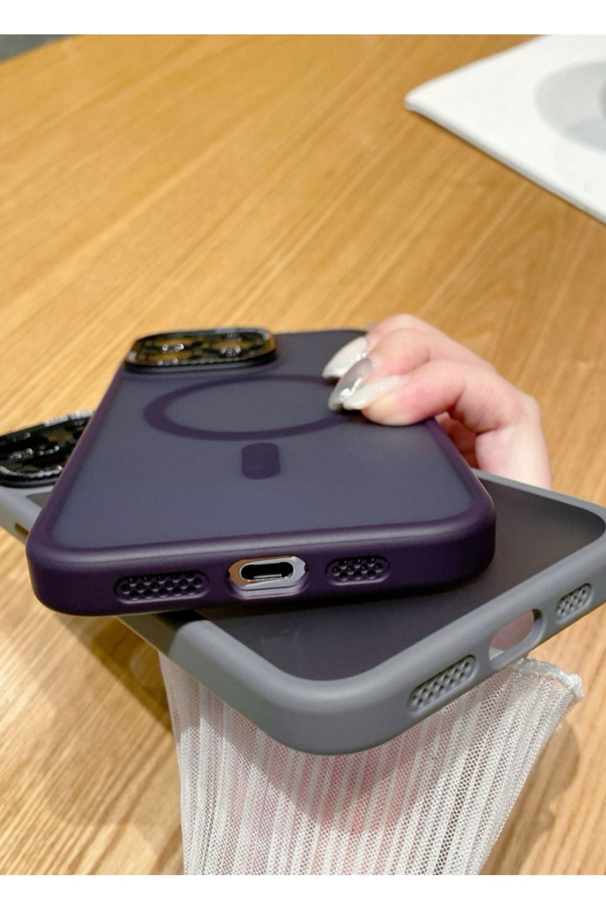 iPhone 14 Pro Max Mor Mat Magsafe Lens Korumalı Kılıf